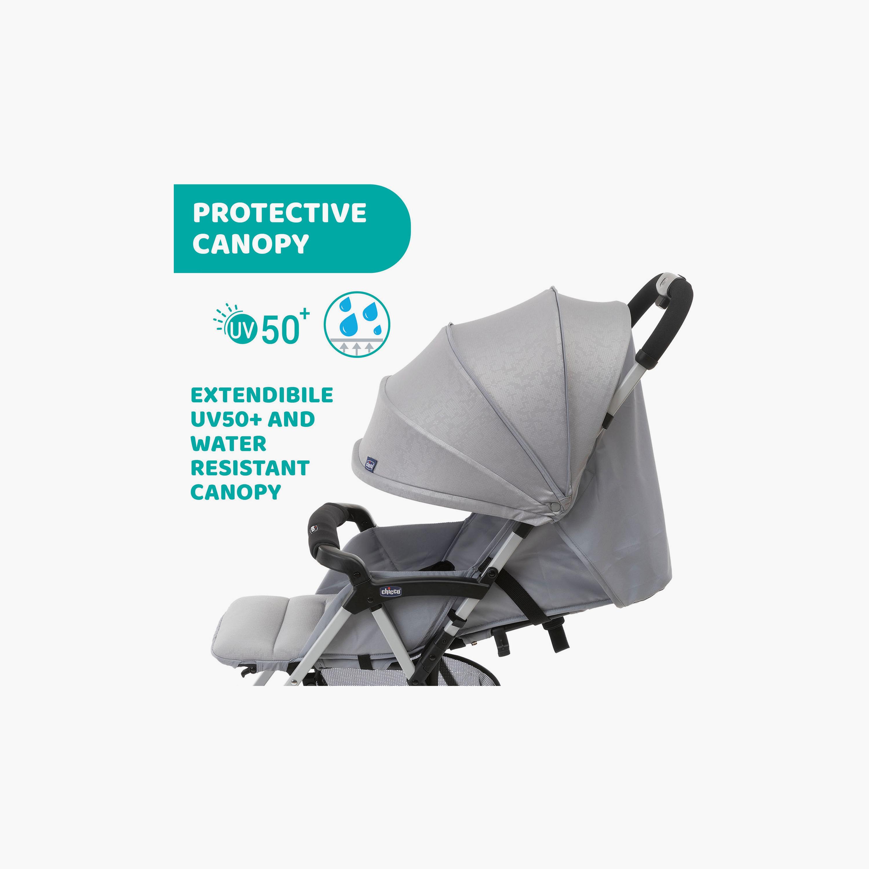 Chicco Ultra Light Ohlala 3 Stroller with Full Size Rain Cover - Grey Mist - 0-20kg - 0-3 Years-baby-gear-strollersandprams-strollers-image-10