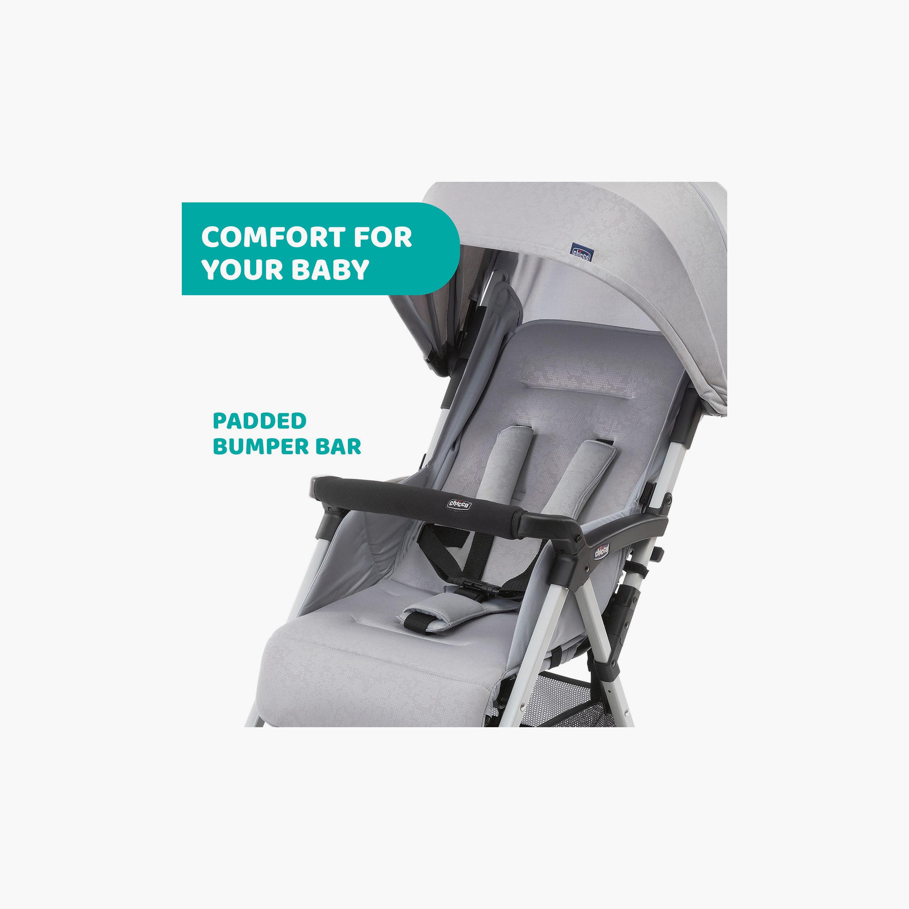 Chicco Ultra Light Ohlala 3 Stroller with Full Size Rain Cover - Grey Mist - 0-20kg - 0-3 Years-baby-gear-strollersandprams-strollers-image-2