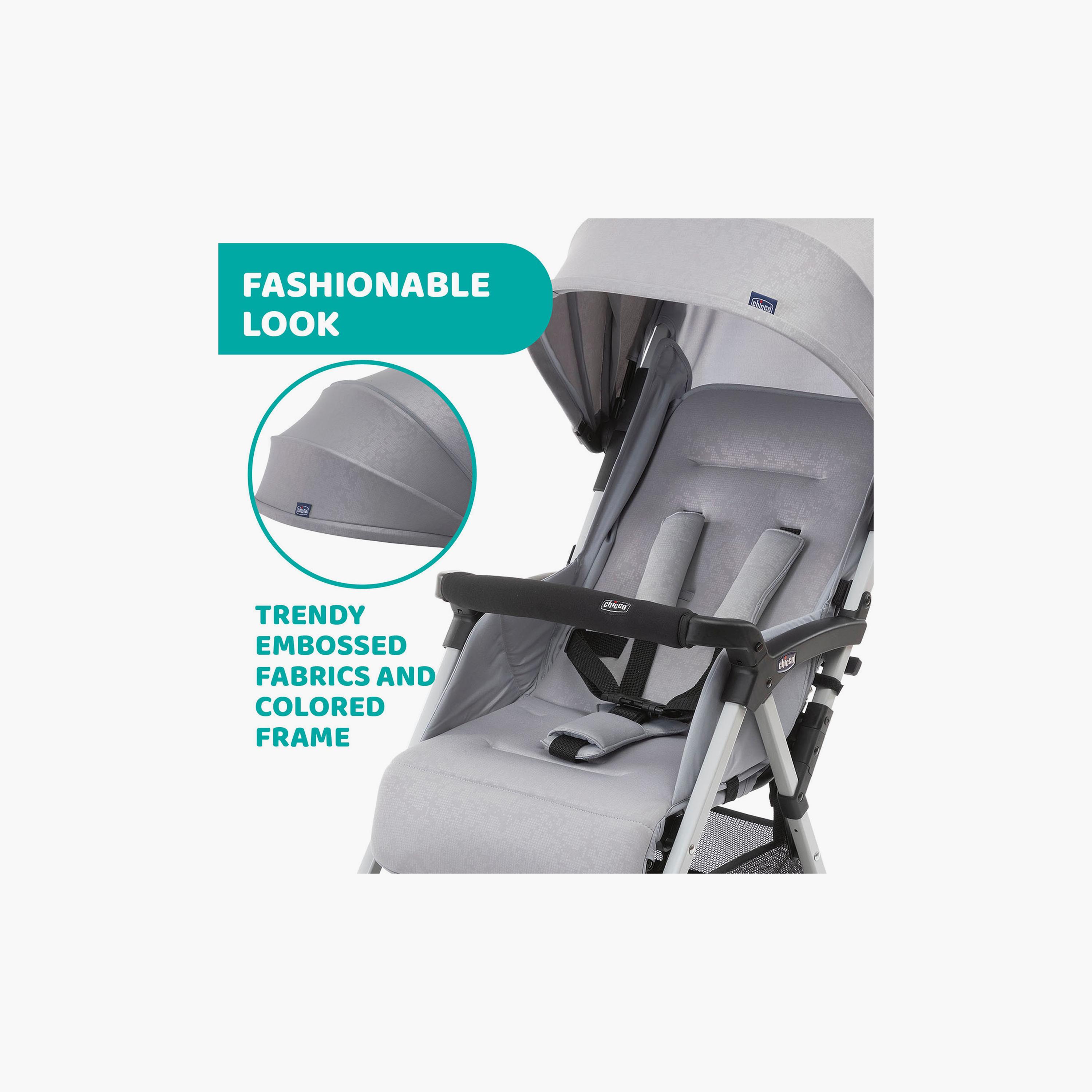 Chicco Ultra Light Ohlala 3 Stroller with Full Size Rain Cover - Grey Mist - 0-20kg - 0-3 Years-baby-gear-strollersandprams-strollers-image-3