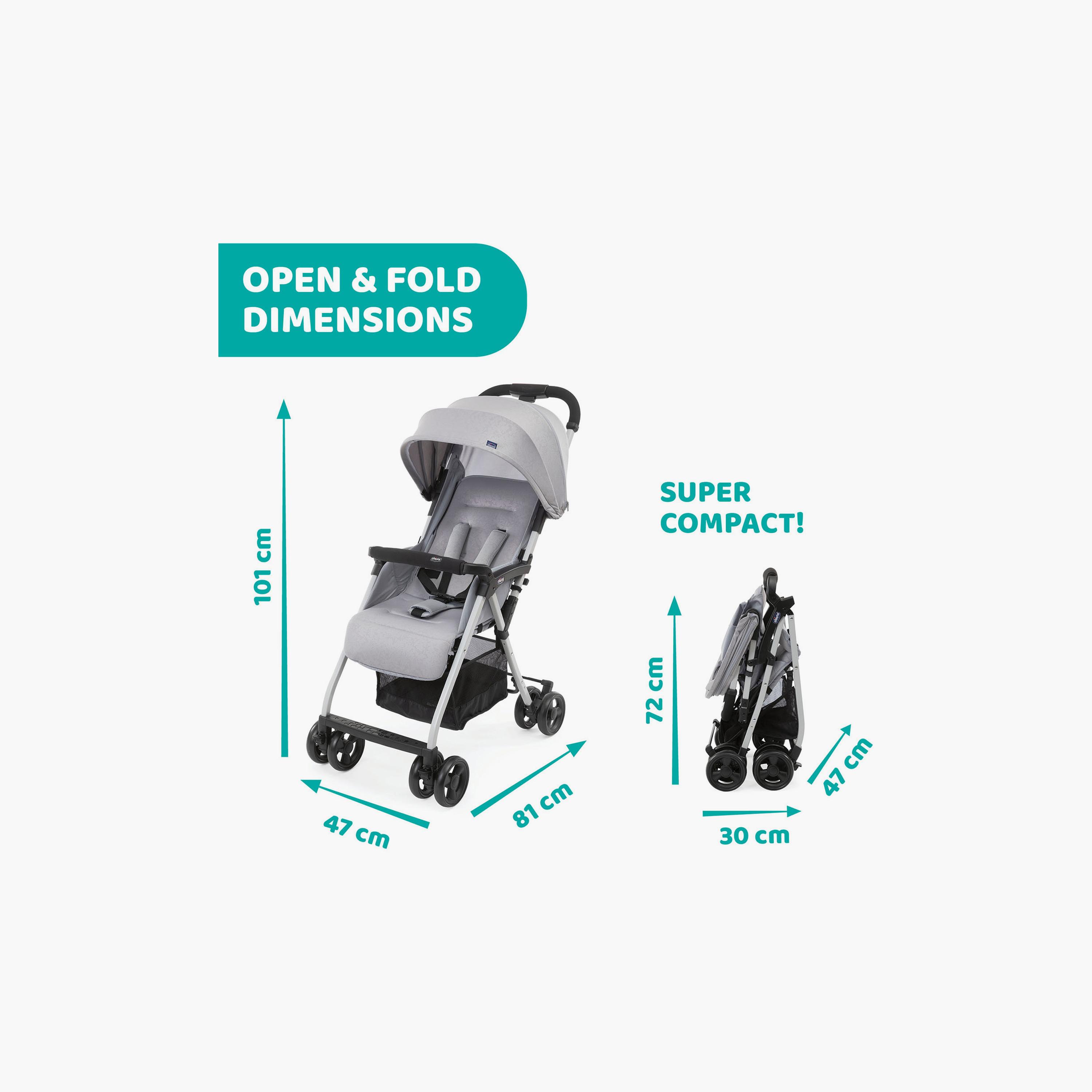 Chicco Ultra Light Ohlala 3 Stroller with Full Size Rain Cover - Grey Mist - 0-20kg - 0-3 Years-baby-gear-strollersandprams-strollers-image-4
