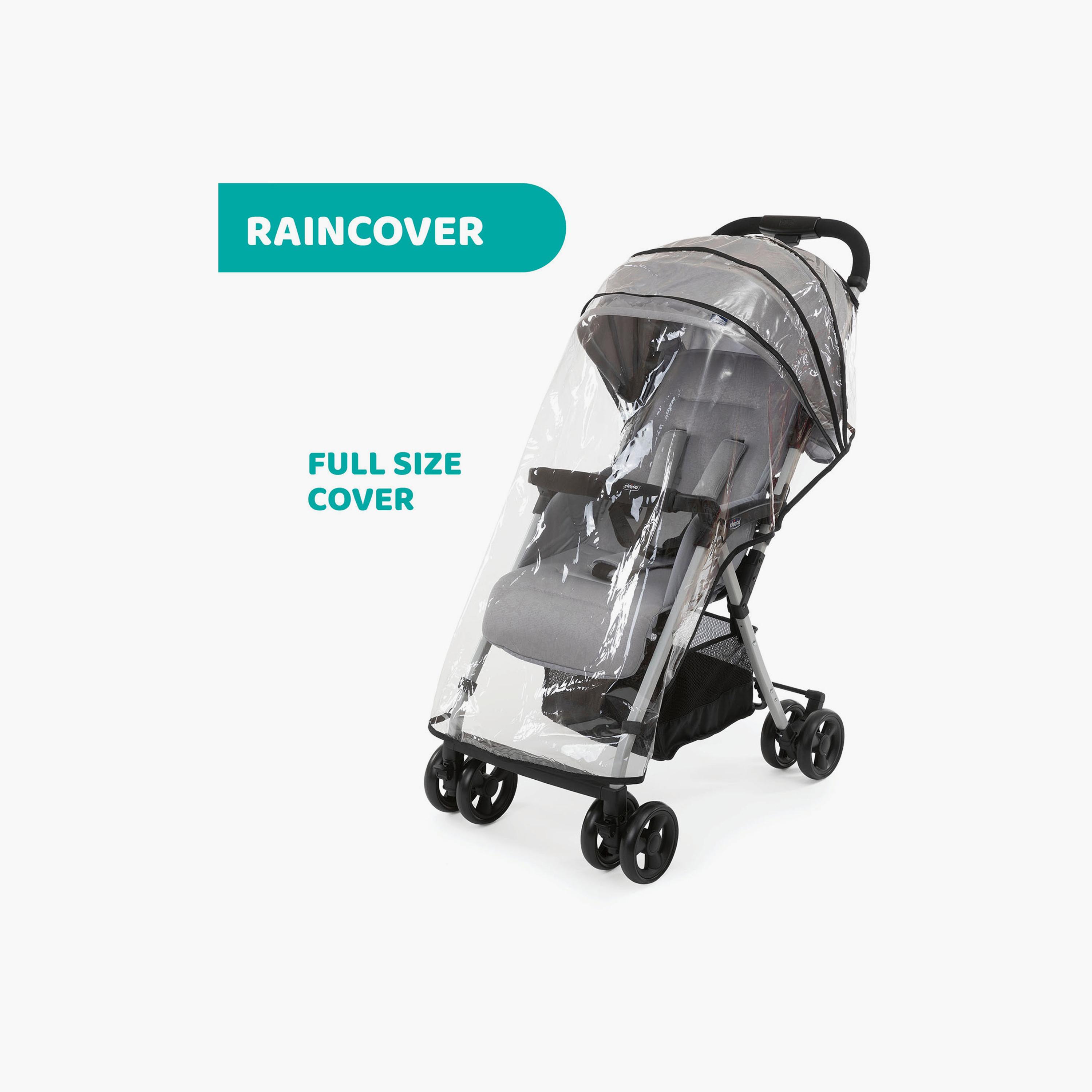 Chicco Ultra Light Ohlala 3 Stroller with Full Size Rain Cover - Grey Mist - 0-20kg - 0-3 Years-baby-gear-strollersandprams-strollers-image-5