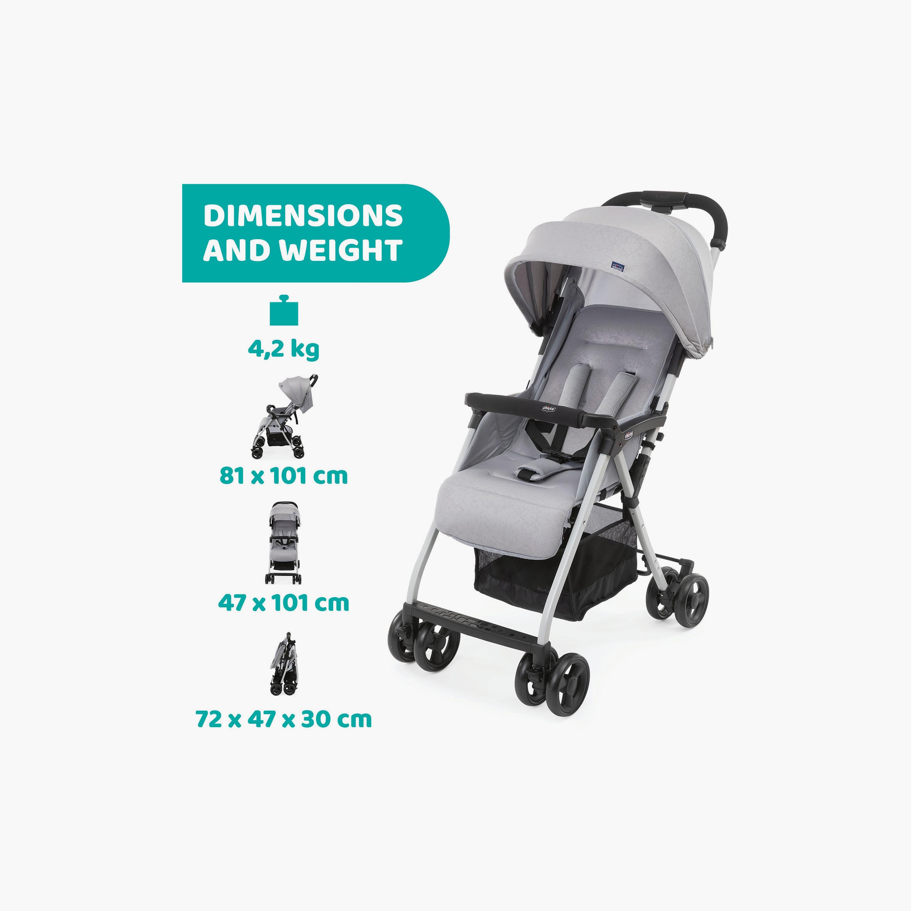 Chicco Ultra Light Ohlala 3 Stroller with Full Size Rain Cover - Grey Mist - 0-20kg - 0-3 Years-baby-gear-strollersandprams-strollers-image-7