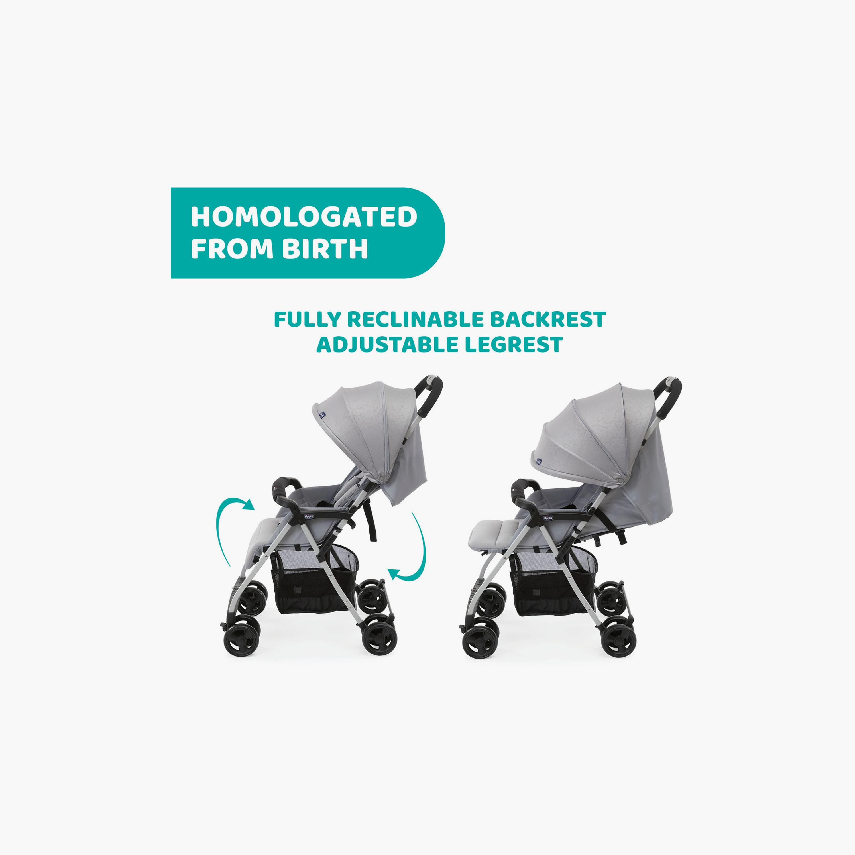 Chicco Ultra Light Ohlala 3 Stroller with Full Size Rain Cover - Grey Mist - 0-20kg - 0-3 Years-baby-gear-strollersandprams-strollers-image-9