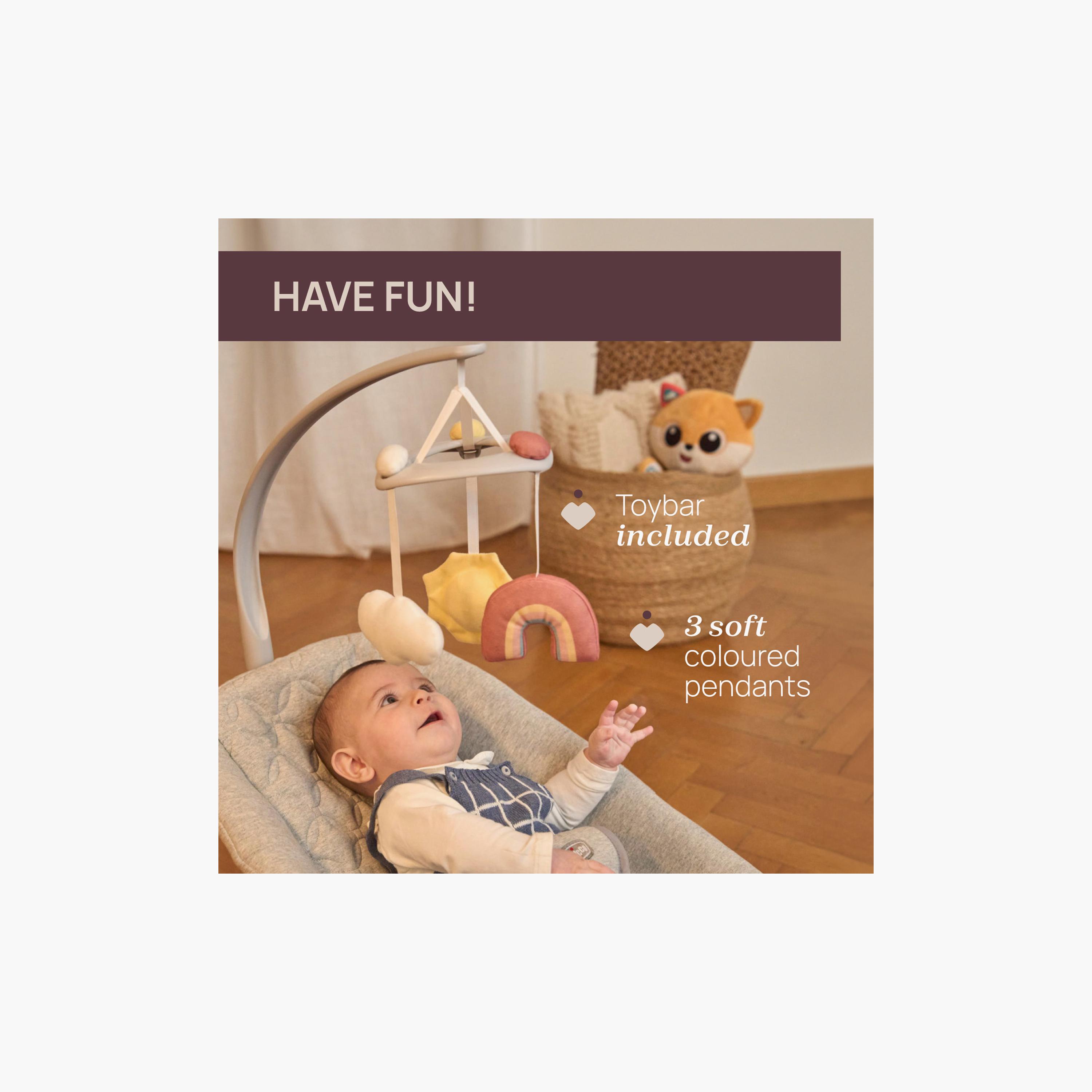 Chicco Comfy Wave Baby Swing with Hanging Toys - Silverspring - 0-9kg - 0-12 Months-baby-infantactivity-swings-image-4