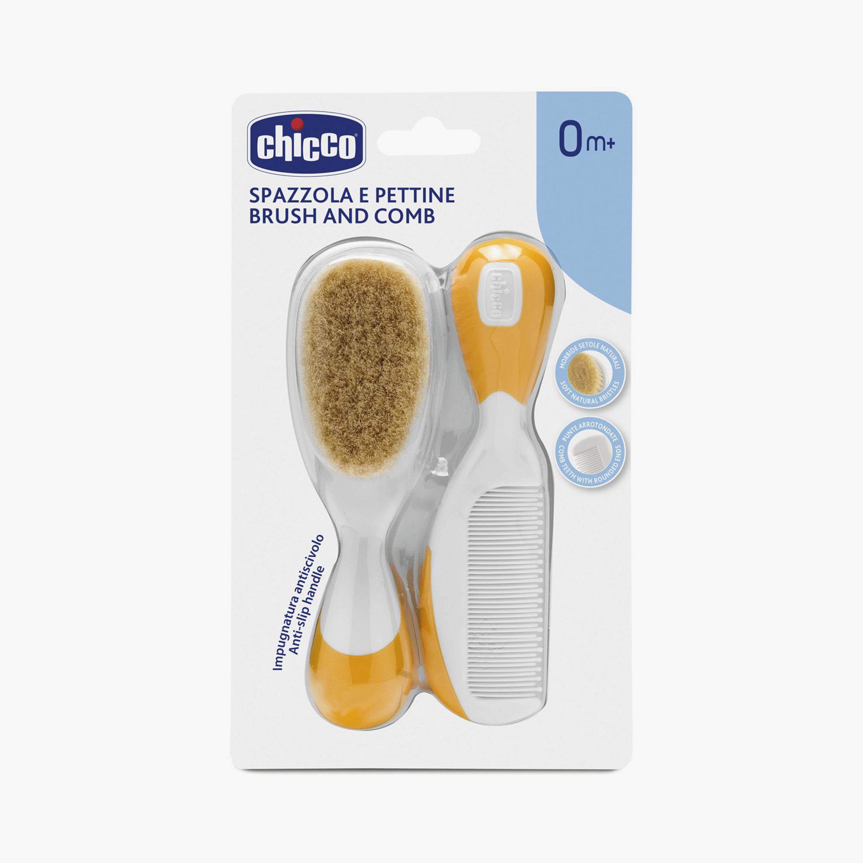 مجموعة فرشاة ومشط للأطفال من شيكو - برتقالي - عمر 0 أشهر فما فوق-baby-bathandcare-grooming-image-3