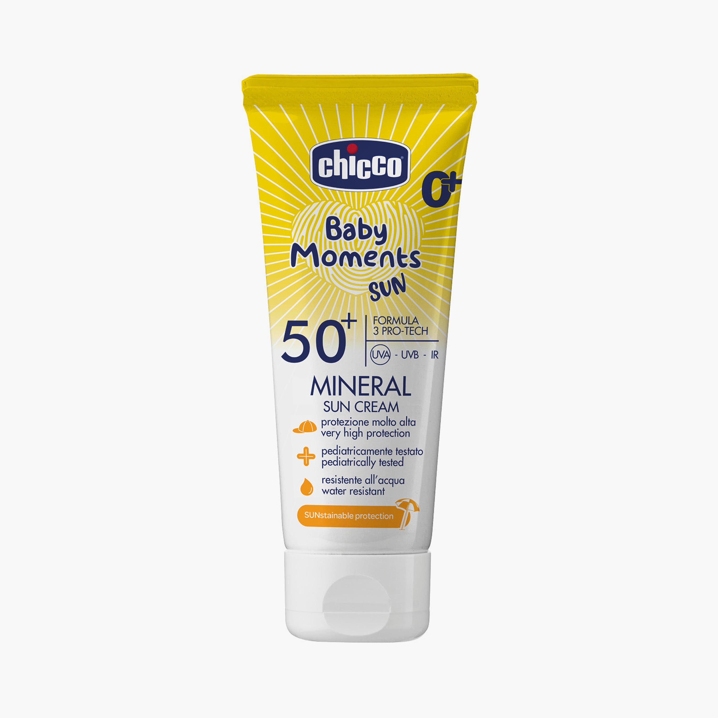 واقي الشمس بالمعادن بيبي مومنتس من شيكو - عامل حماية الشمس 50+ - 75 مل-baby-bathandcare-hairbodyskincare-image-1