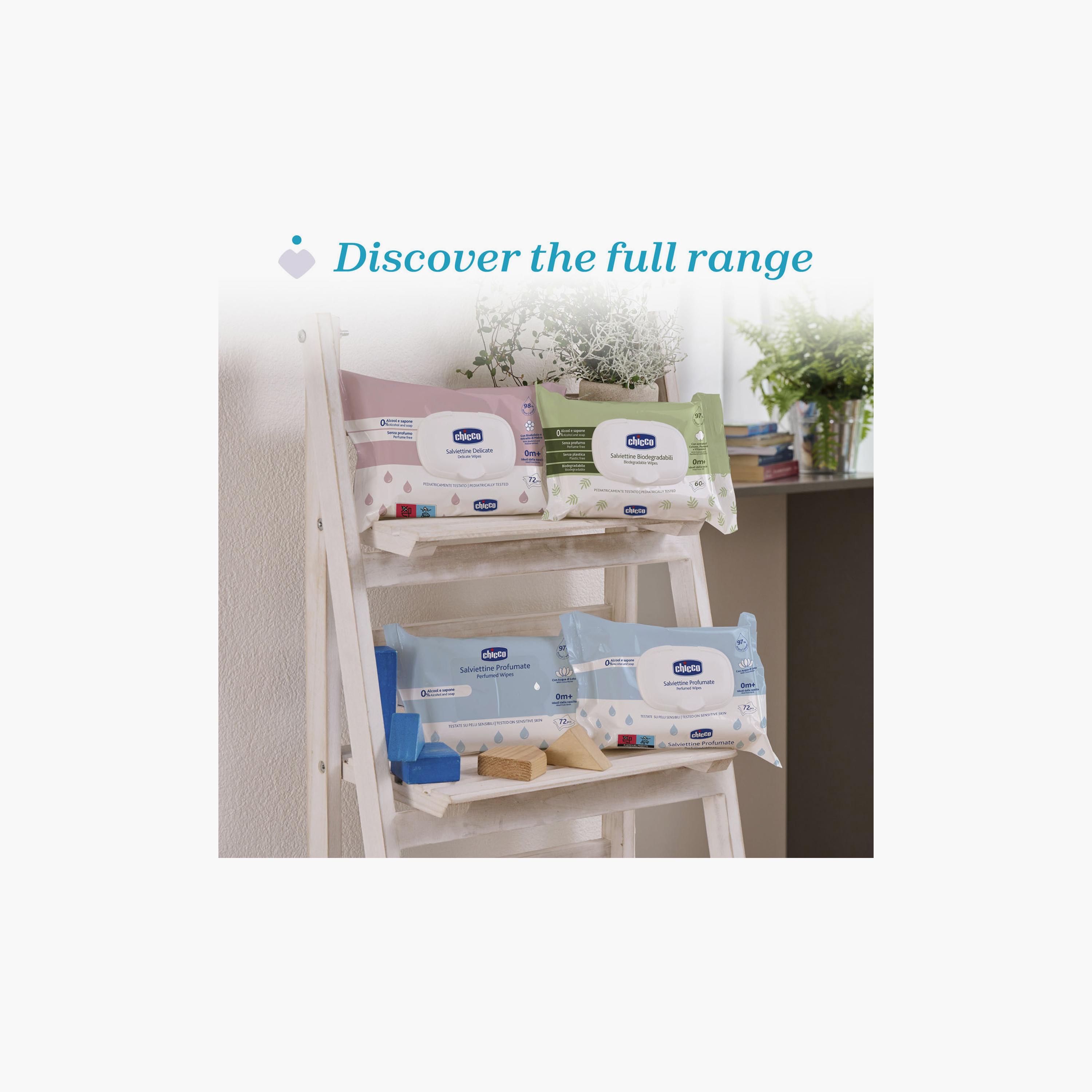 مناديل مبللة للأطفال 70 قطعة مع غطاء قابل للطي من شيكو -  عمر 0 أشهر فما فوق-baby-diapering-babywipes-image-2