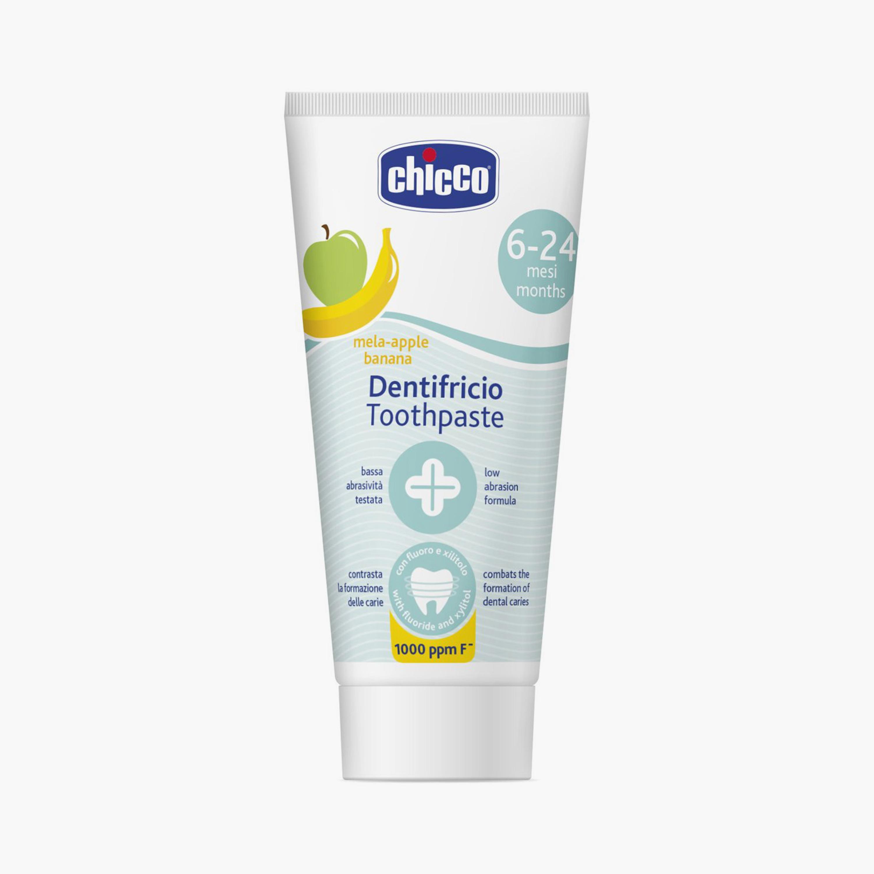 Chicco Apple-Banana Toothpaste with Fluoride - 50ml - 6-24 Months-beautyandpersonalcare-babycare-teethanddentalcare-image-1