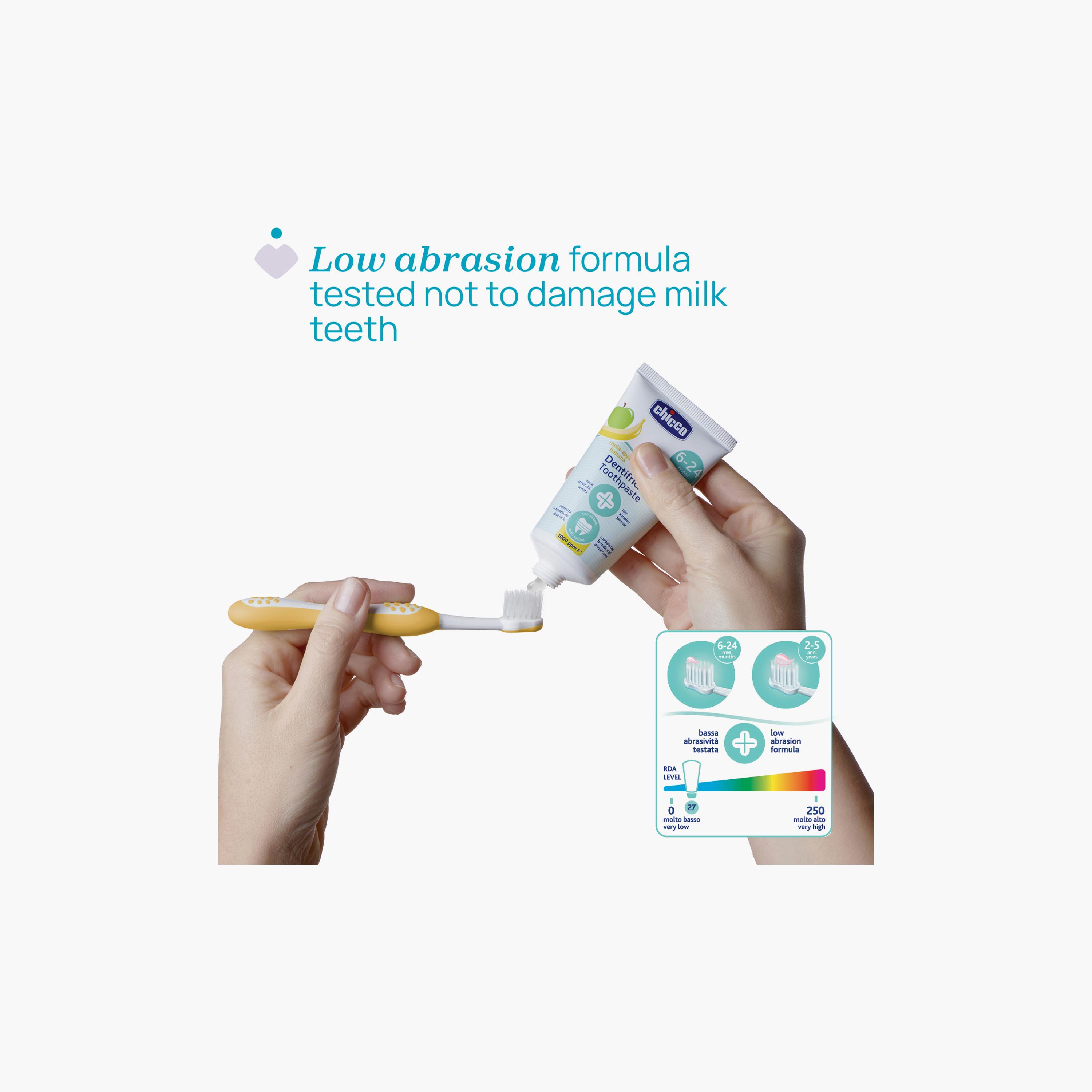 Chicco Apple-Banana Toothpaste with Fluoride - 50ml - 6-24 Months-beautyandpersonalcare-babycare-teethanddentalcare-image-2