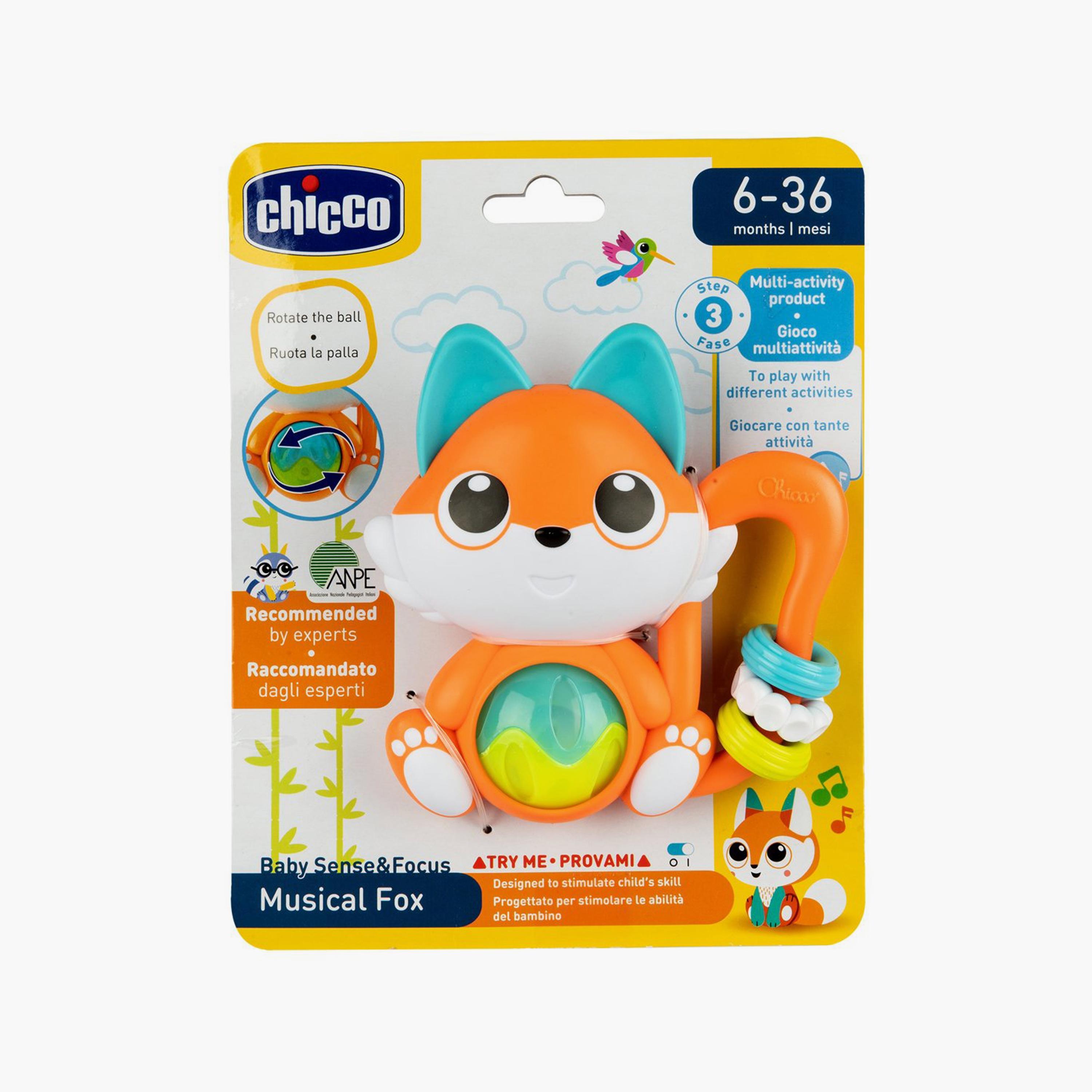 Chicco Musical Fox Plastic Rattle - 6-36 Months-toys-babyandtoddlertoys-rattlesandteethers-image-4
