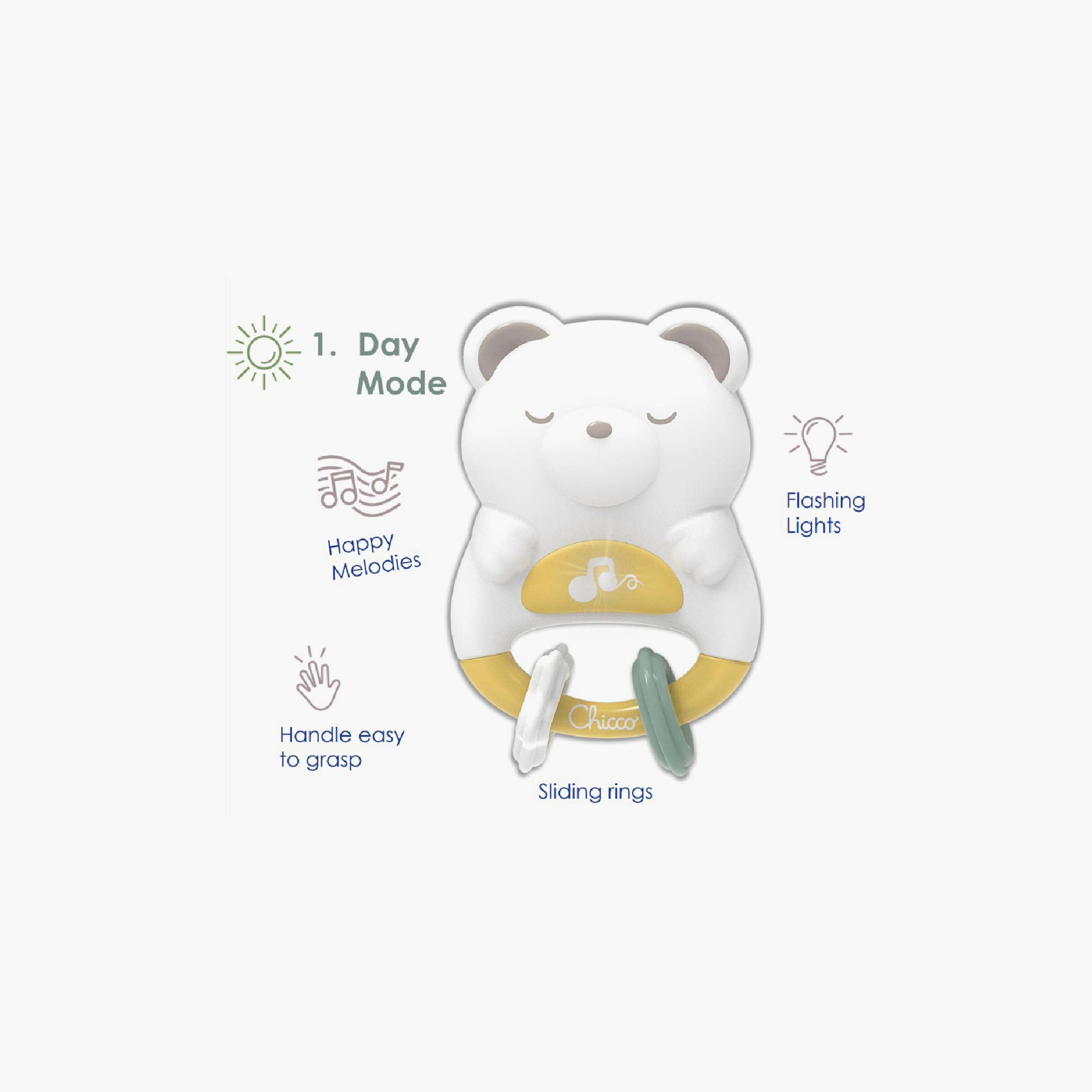 Chicco Day & Night Bear Electronic Rattle - 0 Months+-toys-babyandtoddlertoys-lightsandmusicaltoys-image-6