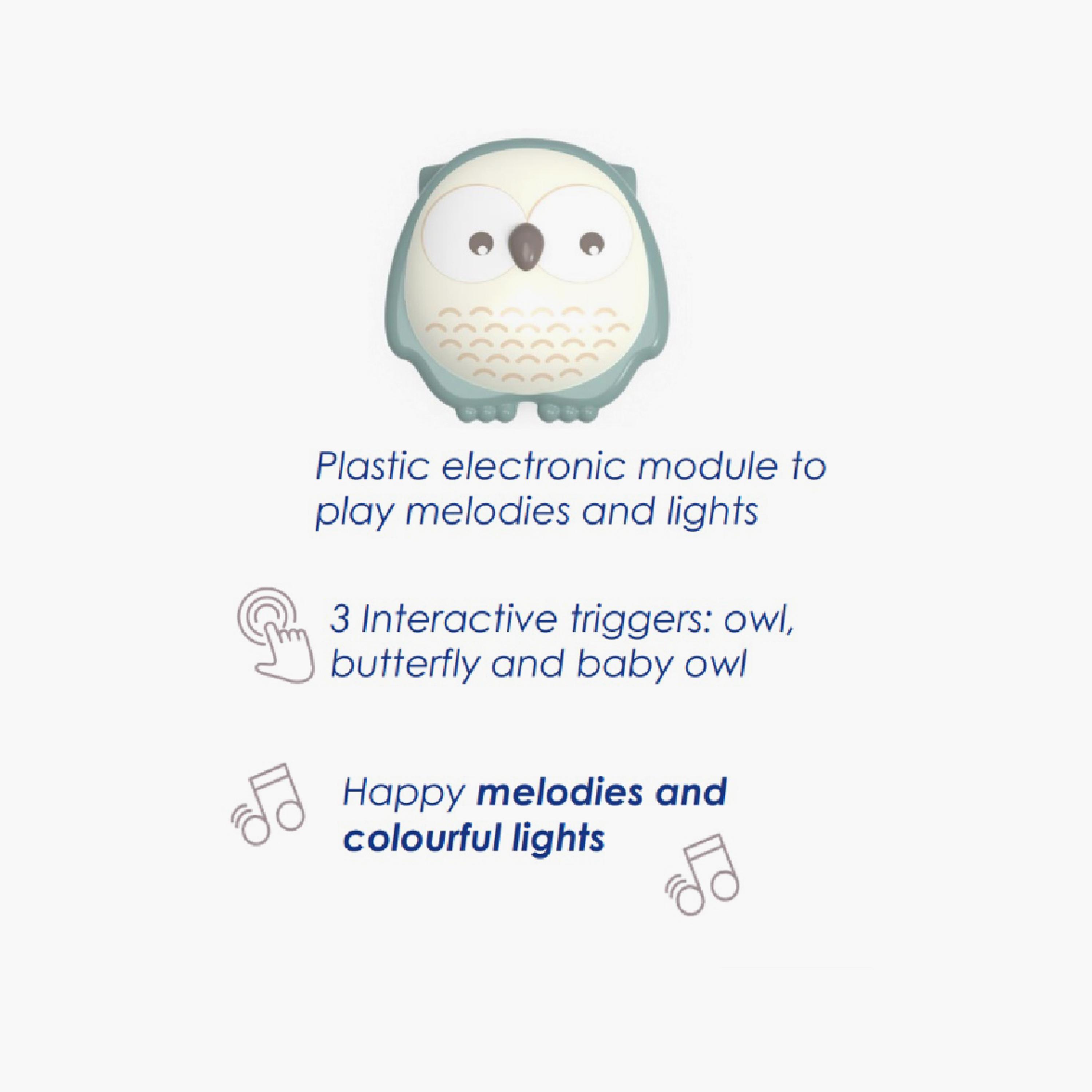 Chicco Owly 2-in-1 Electronic Playmat - 0 Months+-baby-infantactivity-playpensandplaymats-image-3