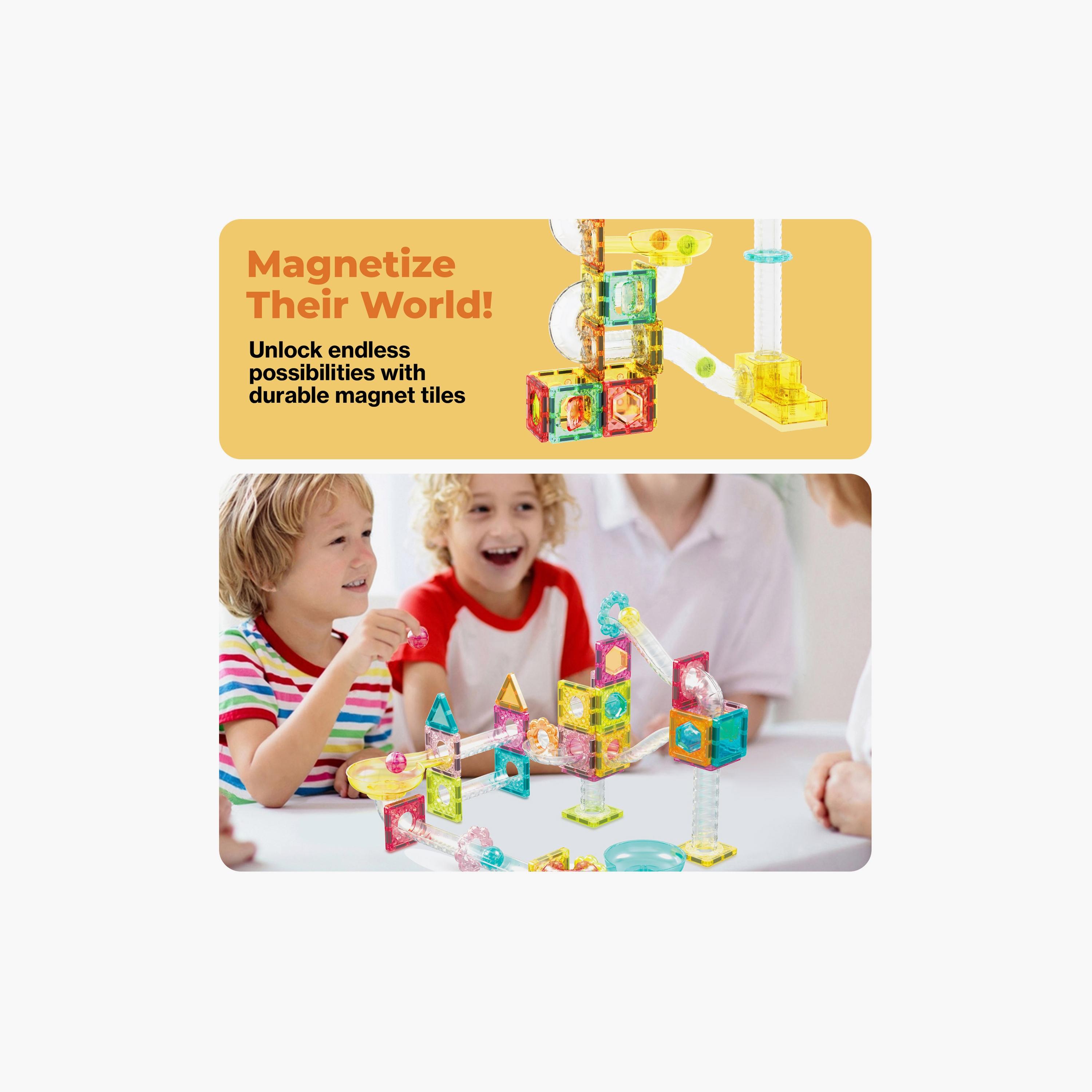 Picasso Tiles 60-Piece Mini Diamond Series Magnetic Marbel Run Track Set-toys-buildingblocks-magnetictoys-image-2