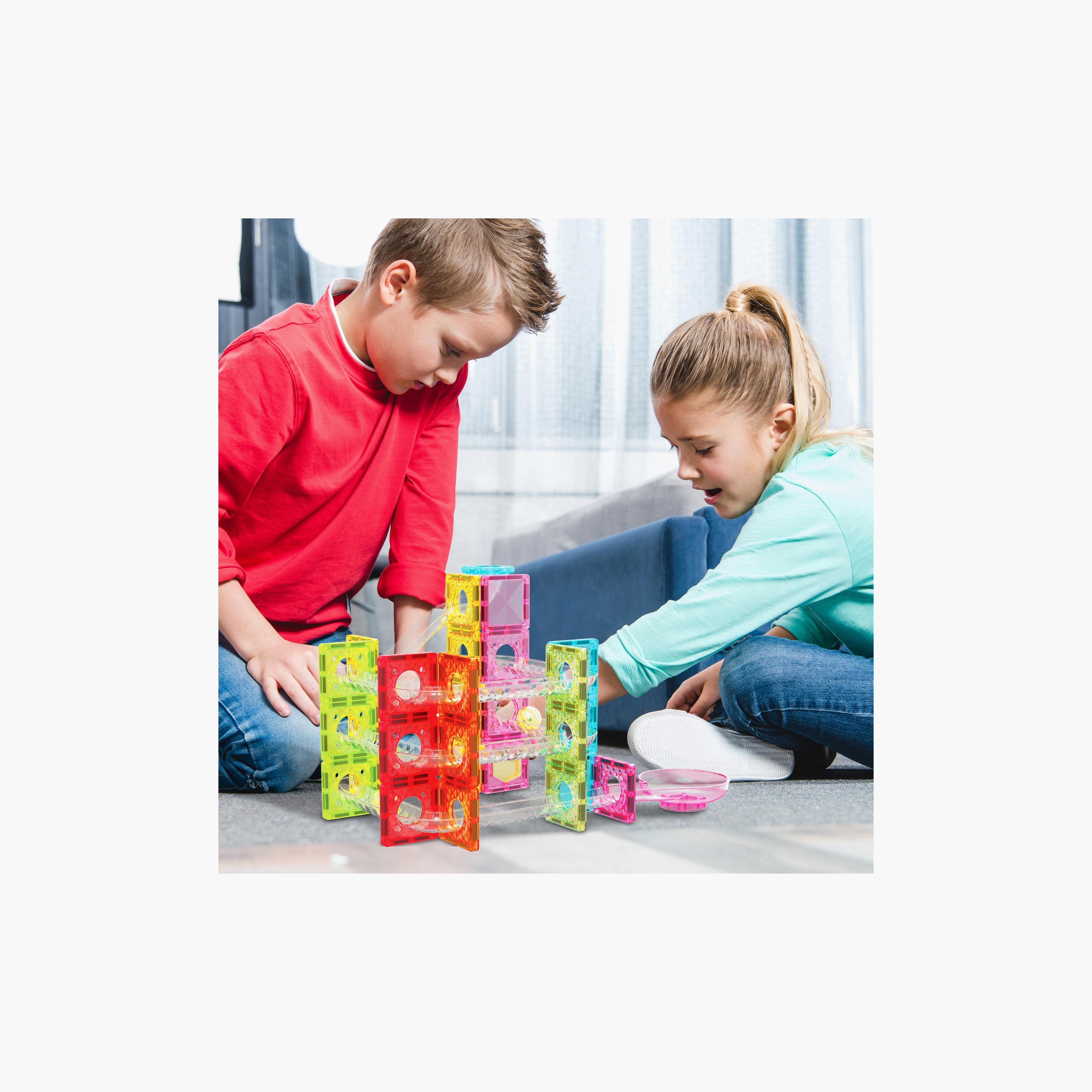 Picasso Tiles 60-Piece Mini Diamond Series Magnetic Marbel Run Track Set-toys-buildingblocks-magnetictoys-image-9