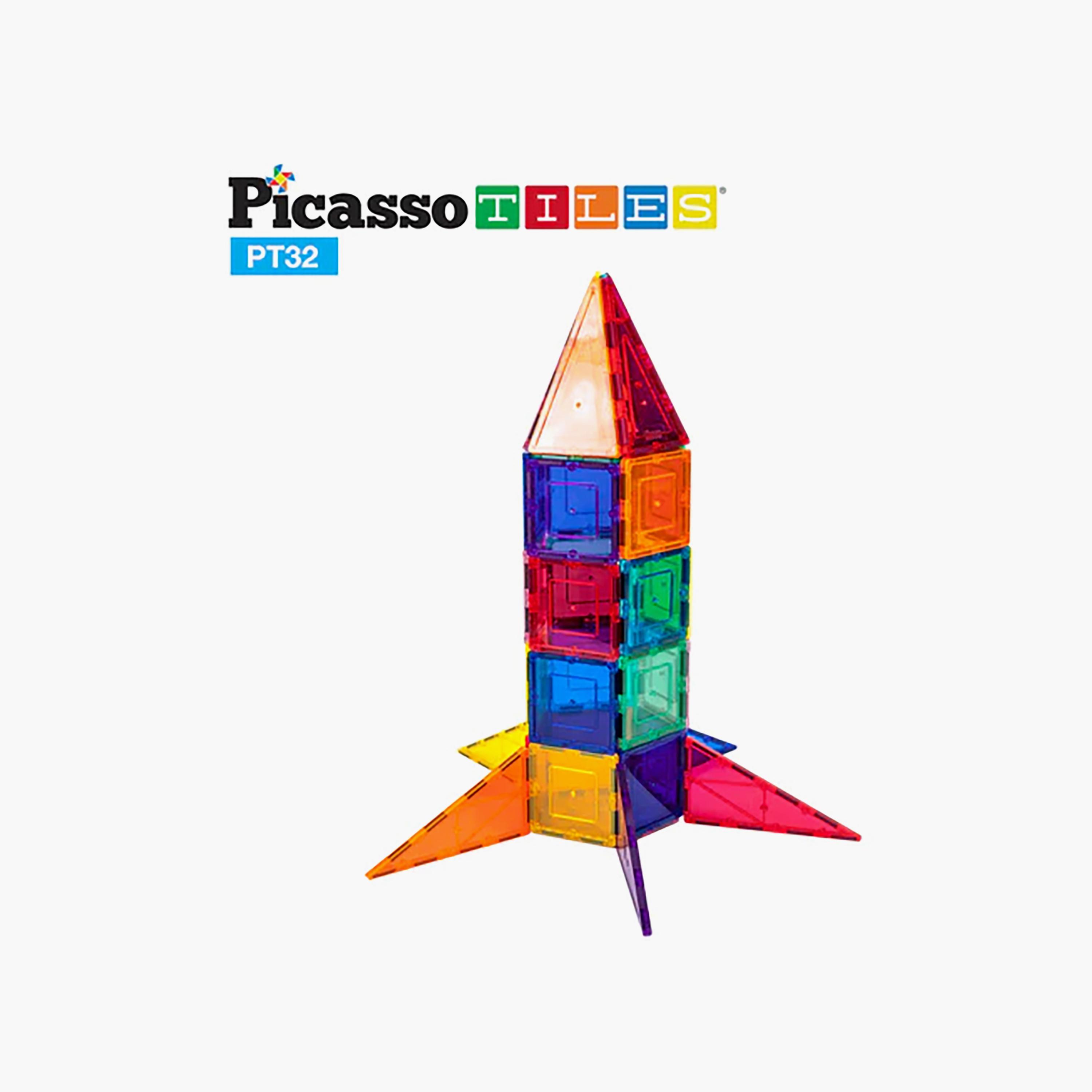 Picasso Tiles 32-Piece Rocket Booster Themed Magnetic Building Block Set-toys-buildingblocks-magnetictoys-image-3