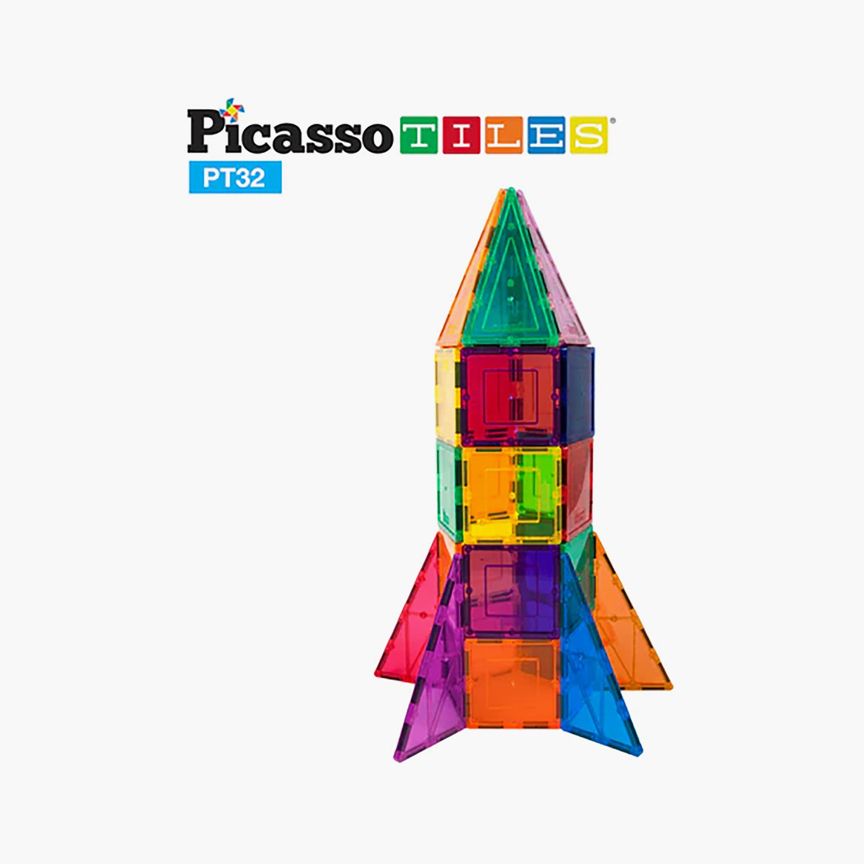 Picasso Tiles 32-Piece Rocket Booster Themed Magnetic Building Block Set-toys-buildingblocks-magnetictoys-image-4