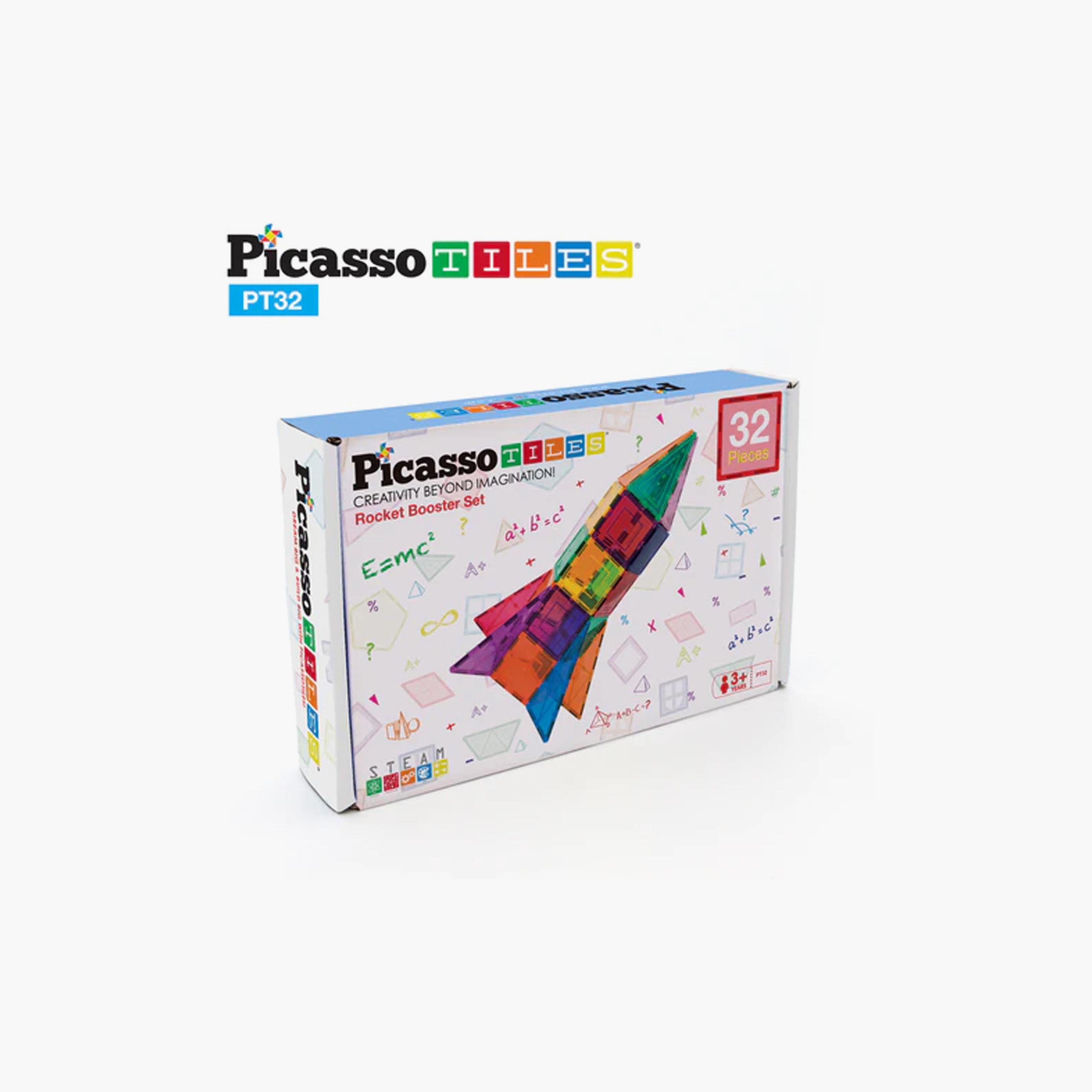 Picasso Tiles 32-Piece Rocket Booster Themed Magnetic Building Block Set-toys-buildingblocks-magnetictoys-image-5