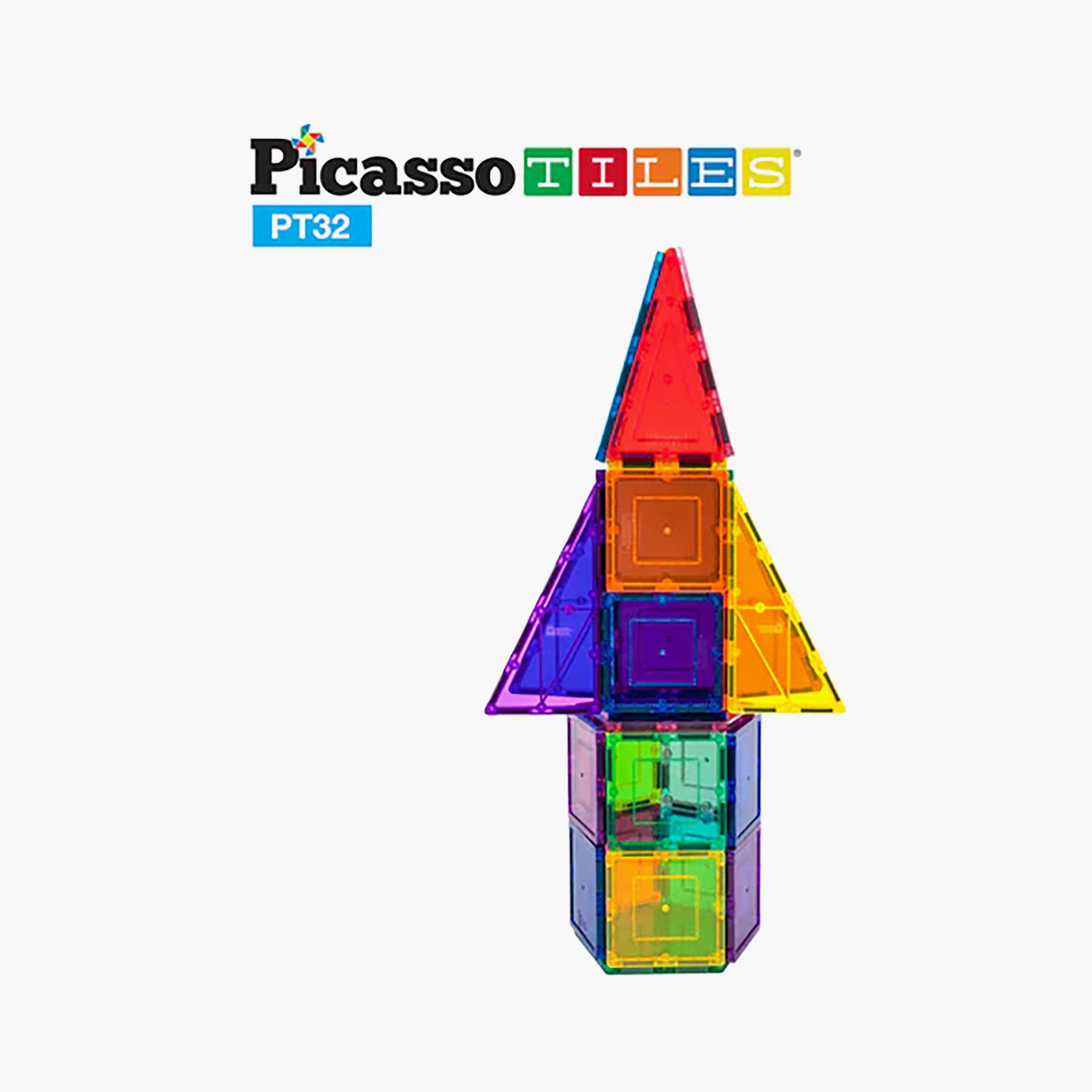 Picasso Tiles 32-Piece Rocket Booster Themed Magnetic Building Block Set-toys-buildingblocks-magnetictoys-image-6