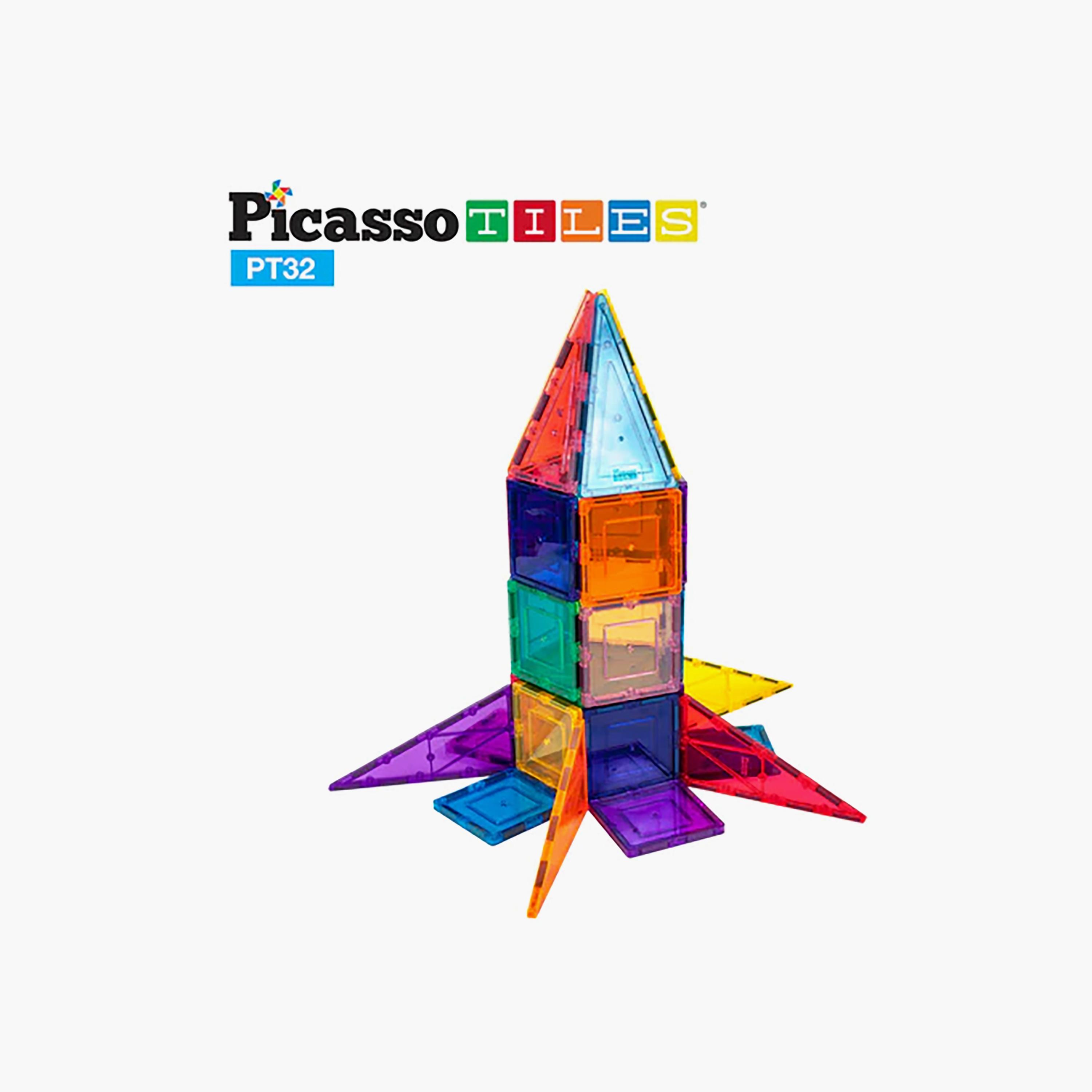 Picasso Tiles 32-Piece Rocket Booster Themed Magnetic Building Block Set-toys-buildingblocks-magnetictoys-image-8