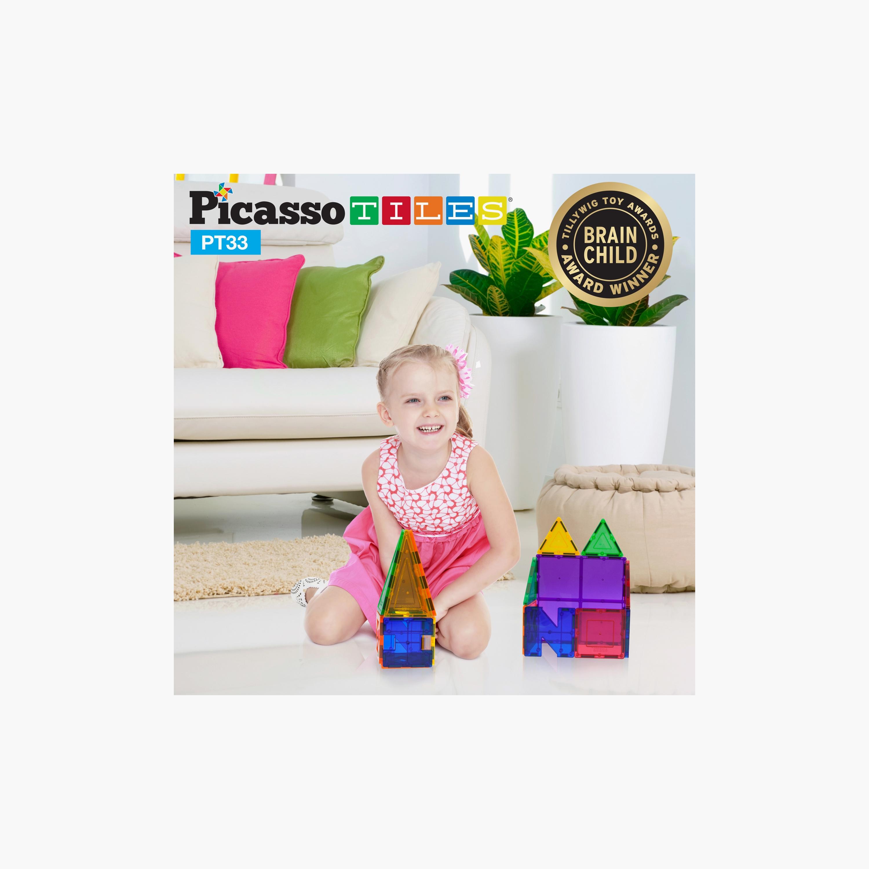 Picasso Tiles 33-Piece Magnetic Educational Building Tile Set-toys-buildingblocks-magnetictoys-image-4