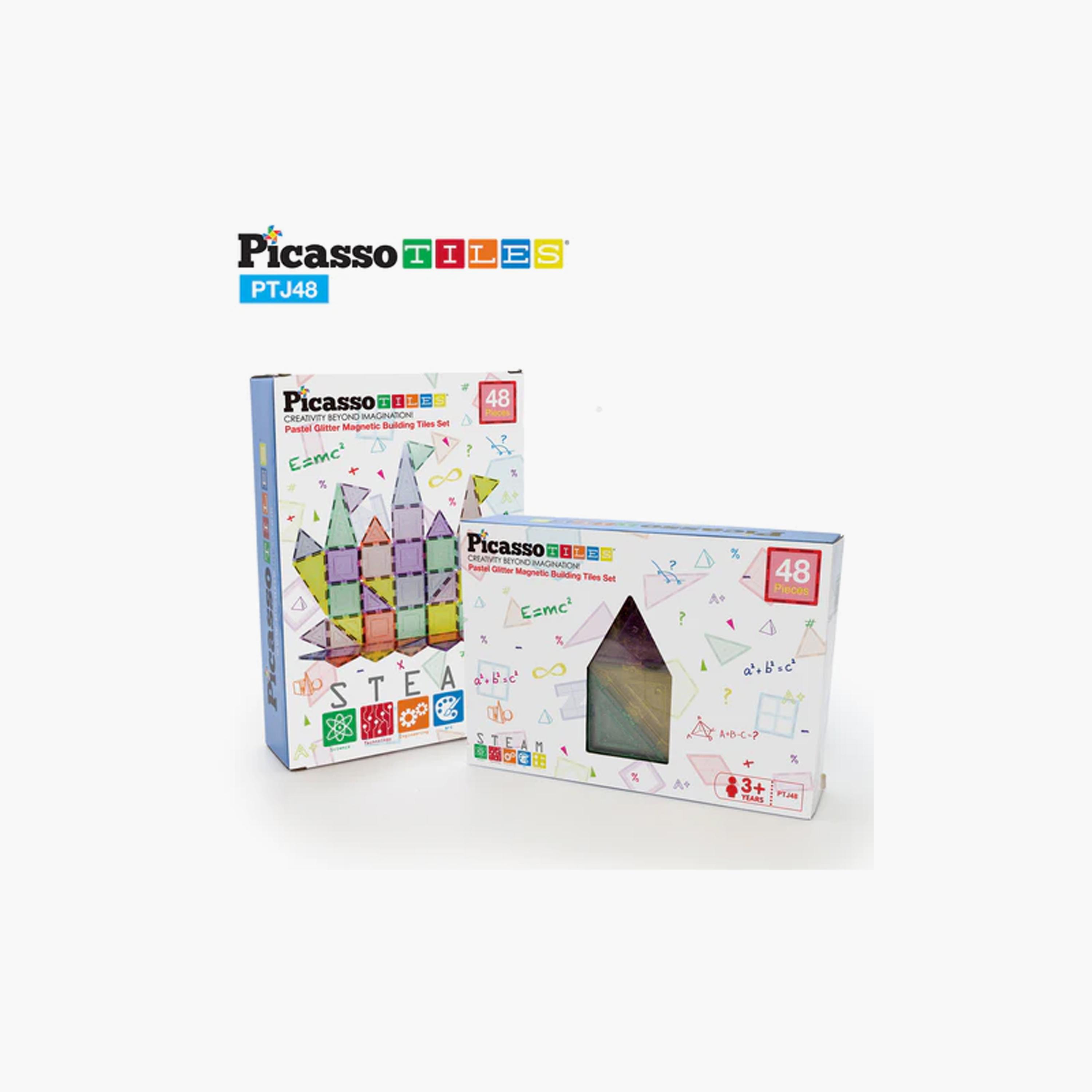 مجموعة بناء بلاط مغناطيسي لامع باستيل مكونة من 48 قطعة من بيكاسو تايلز-toys-buildingblocks-magnetictoys-image-8