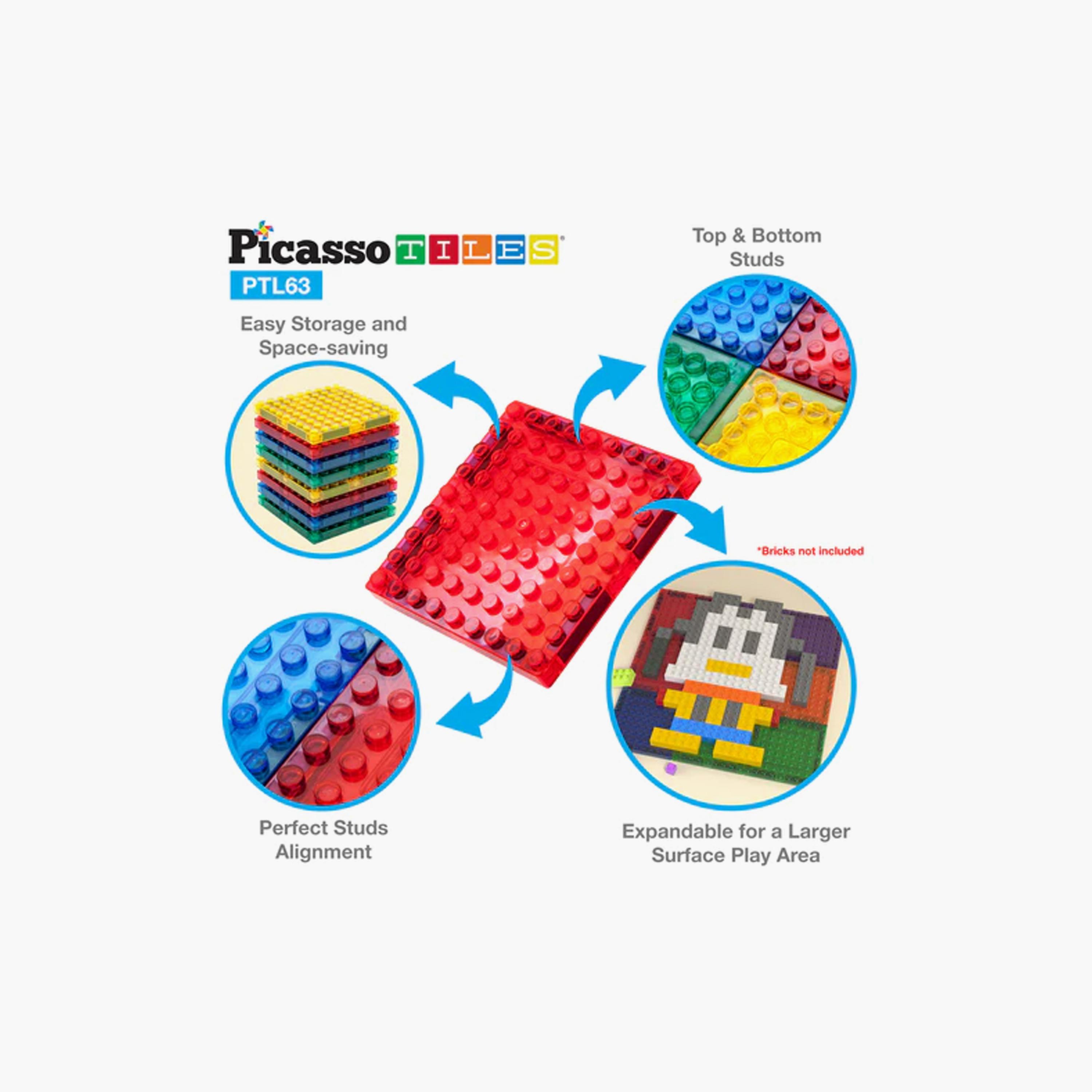 63 قطعة مغناطيسية للبناء والبلاط ثلاثي الأبعاد من بيكاسو تايلز-toys-buildingblocks-magnetictoys-image-3