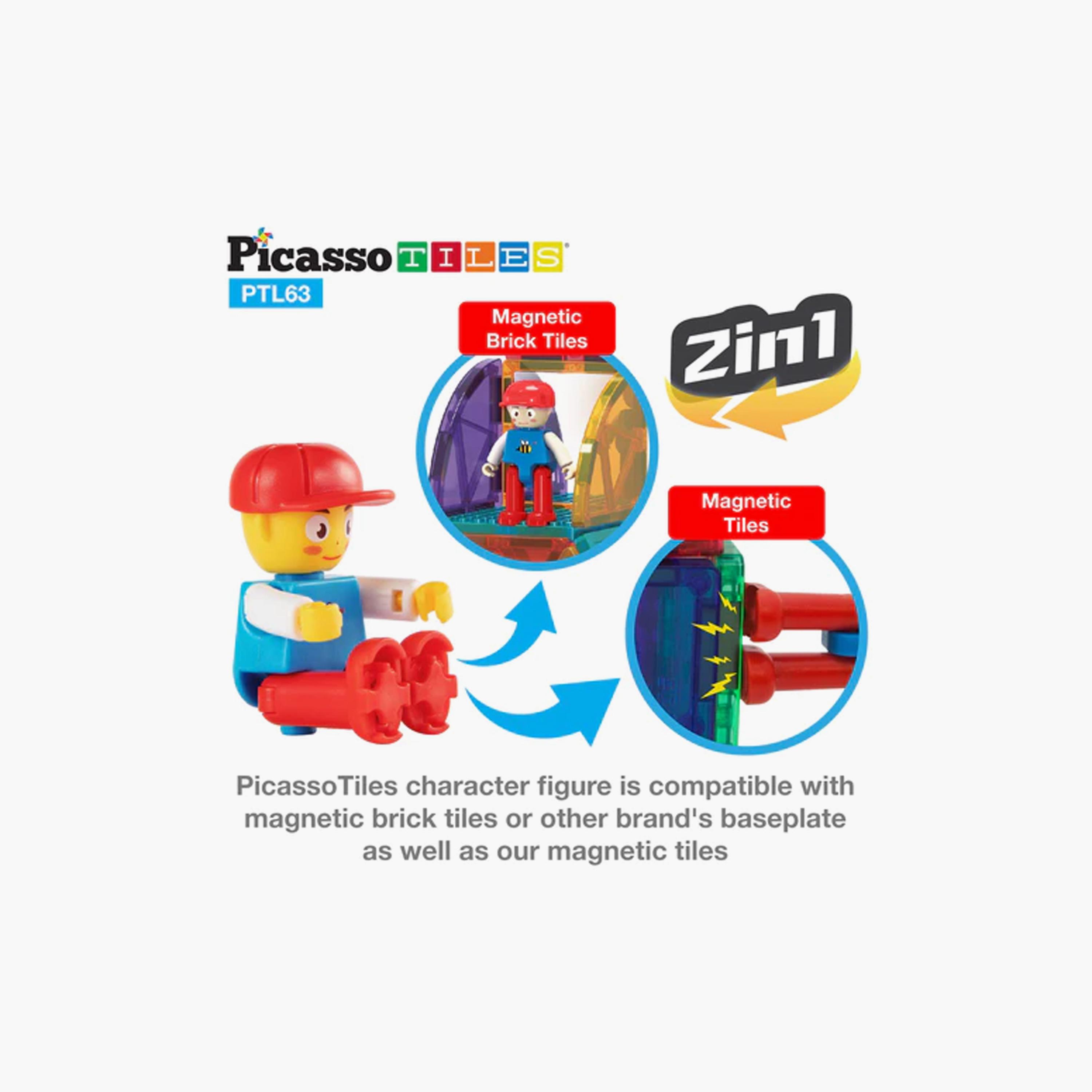 63 قطعة مغناطيسية للبناء والبلاط ثلاثي الأبعاد من بيكاسو تايلز-toys-buildingblocks-magnetictoys-image-4