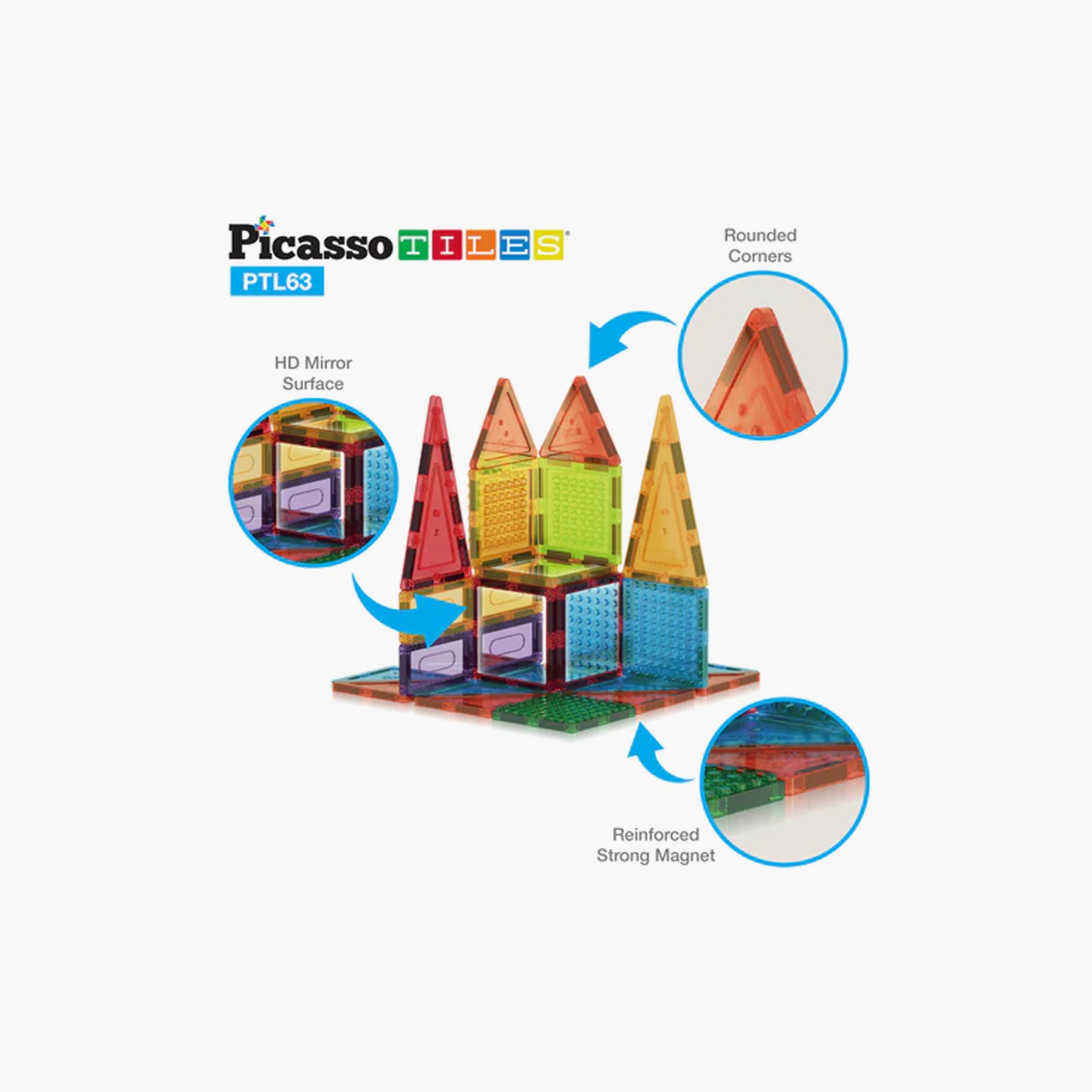 63 قطعة مغناطيسية للبناء والبلاط ثلاثي الأبعاد من بيكاسو تايلز-toys-buildingblocks-magnetictoys-image-5