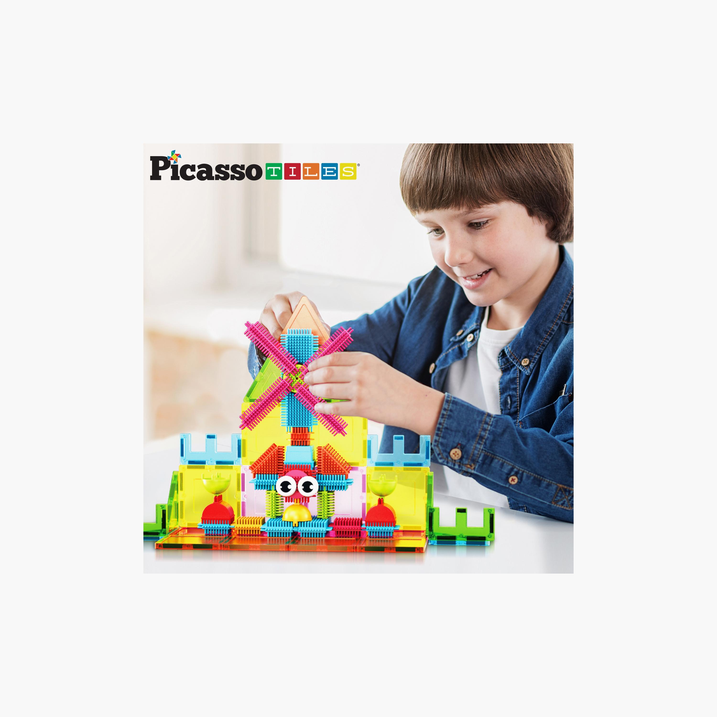 Picasso Tiles 75-Piece Magnetic Tiles with Hedgehog 2-In-1 Building Block Set-toys-buildingblocks-magnetictoys-image-3