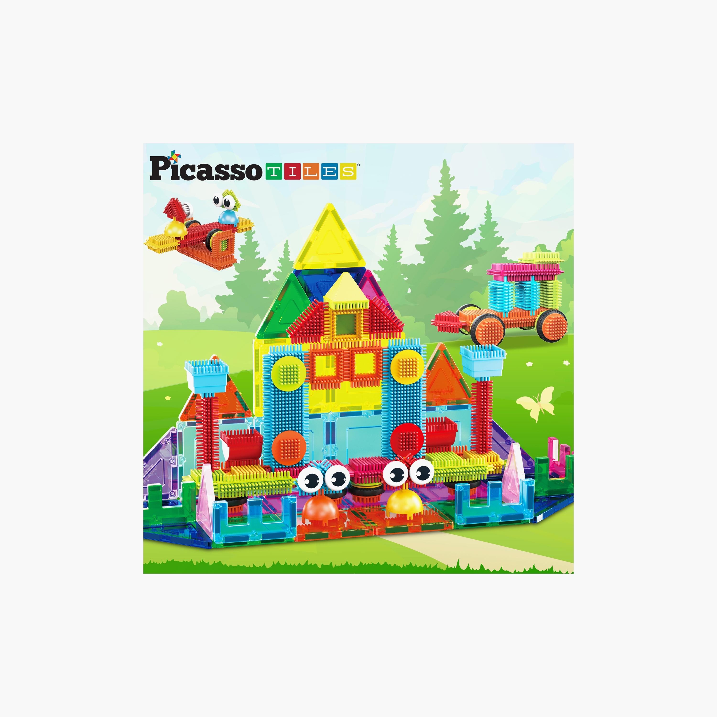 Picasso Tiles 75-Piece Magnetic Tiles with Hedgehog 2-In-1 Building Block Set-toys-buildingblocks-magnetictoys-image-4