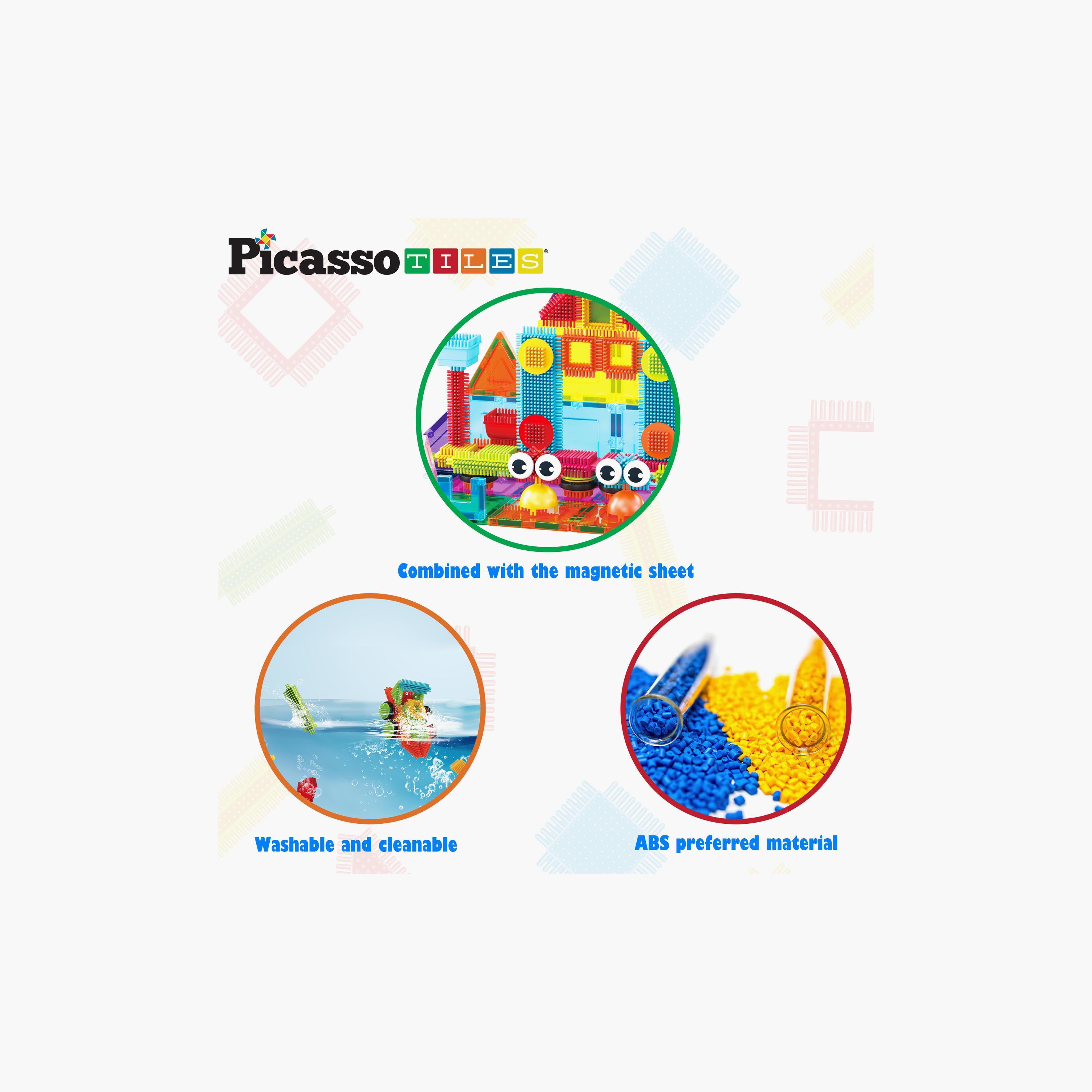 Picasso Tiles 75-Piece Magnetic Tiles with Hedgehog 2-In-1 Building Block Set-toys-buildingblocks-magnetictoys-image-5