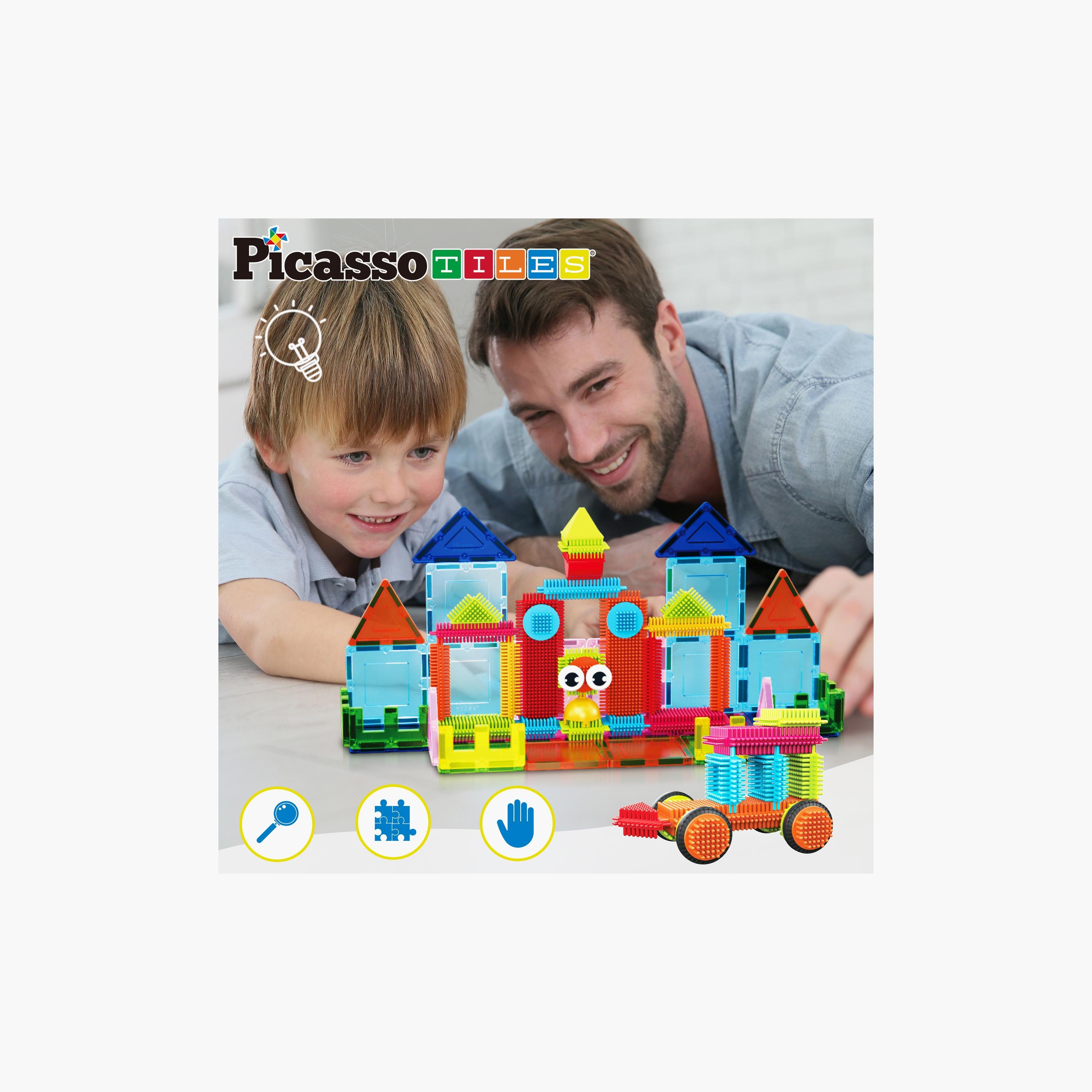 Picasso Tiles 75-Piece Magnetic Tiles with Hedgehog 2-In-1 Building Block Set-toys-buildingblocks-magnetictoys-image-6