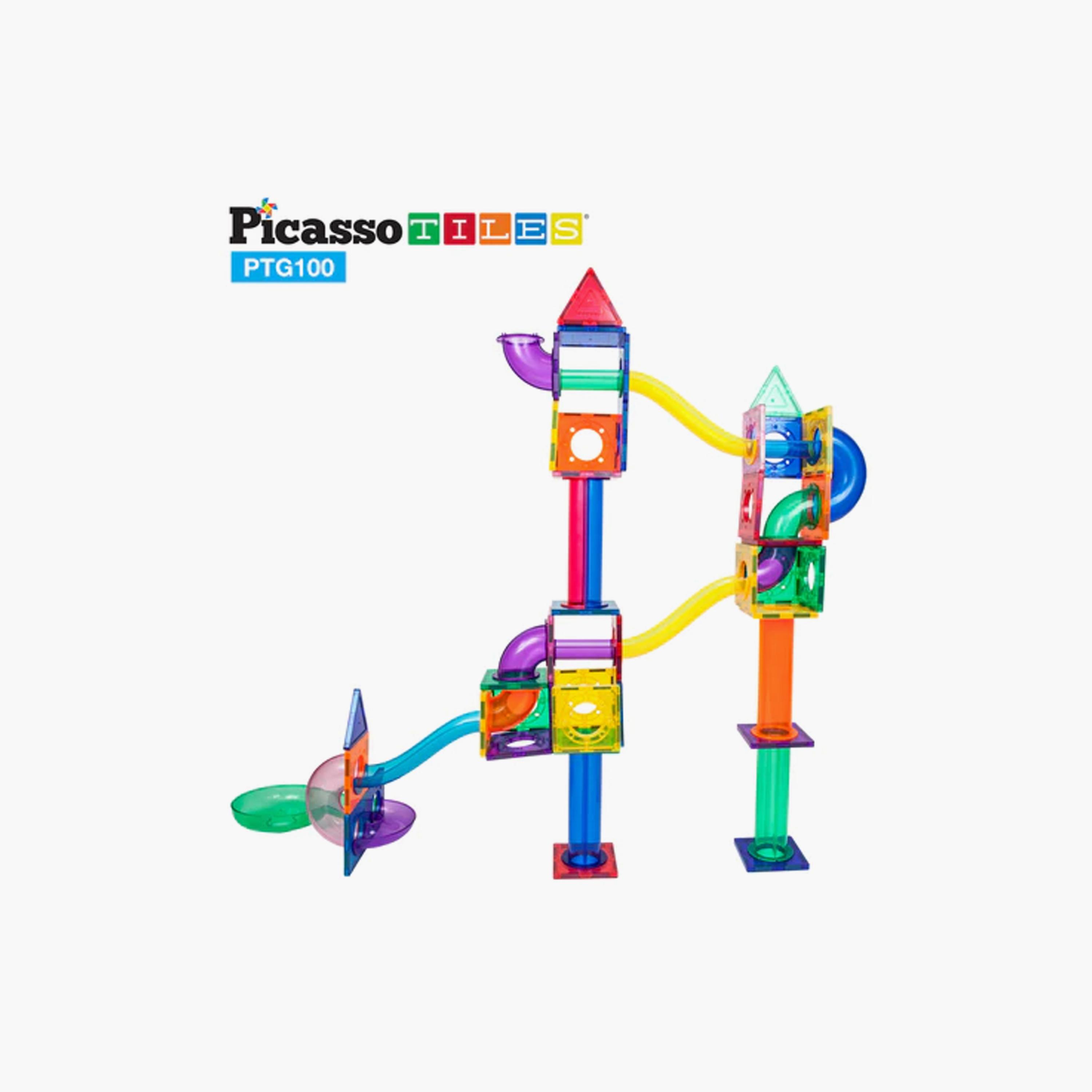 مجموعة ألعاب مسار سباق البلاط المغناطيسي مكونة من 100 قطعة من بيكاسو تايلز-toys-buildingblocks-magnetictoys-image-4