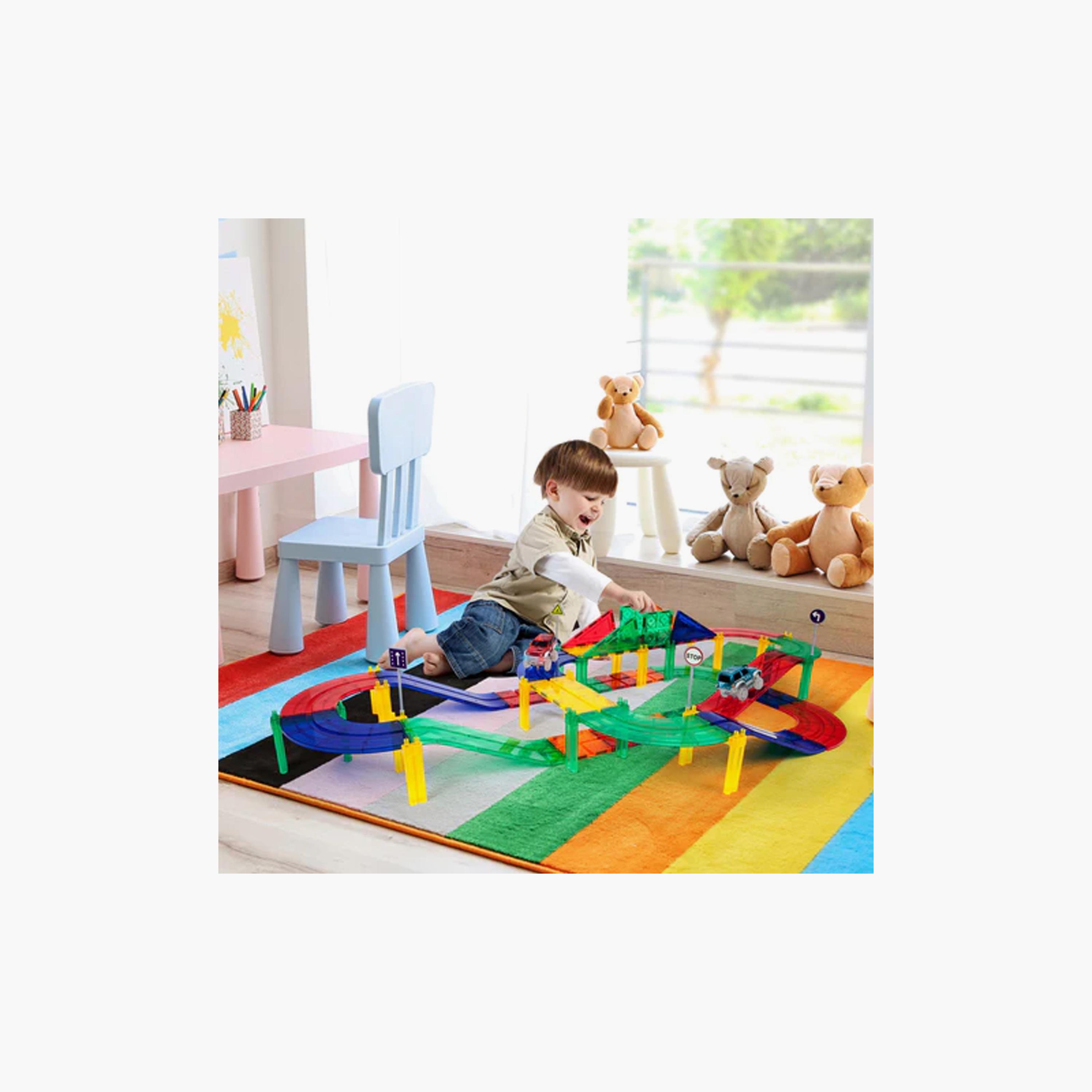 Picasso Tiles 50-Piece Magnetic Building Block Race Track Set-toys-buildingblocks-magnetictoys-image-2