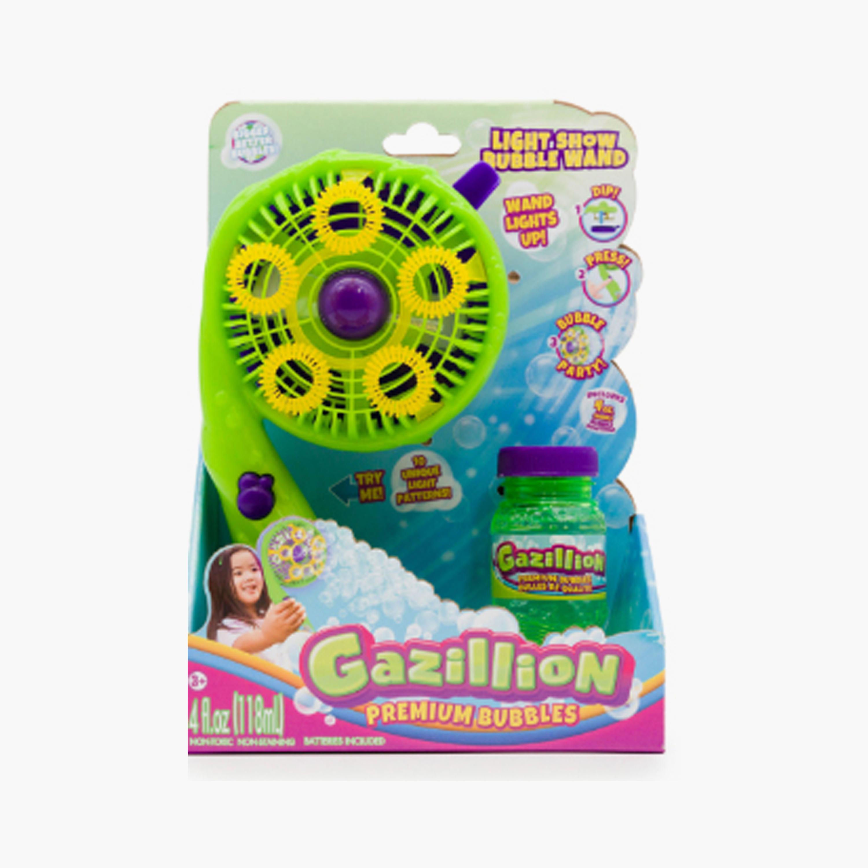 عصا عرض الفقاعات المضيئة جازيليون تعمل بالبطارية مع محلول من فنرايز - 118 مل-toys-outdoor-poolandbeach-waterandbubbleguns-image-2