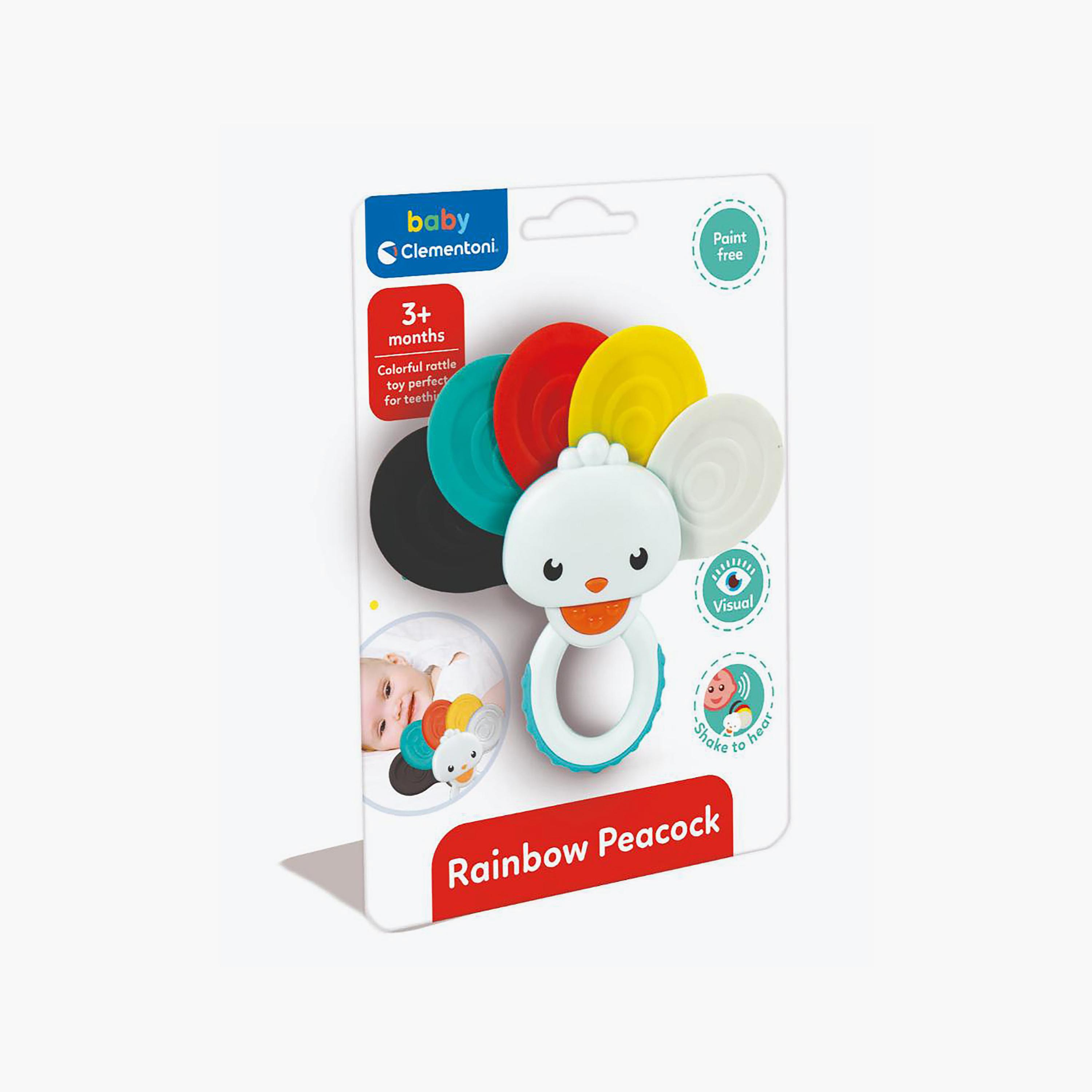Clementoni Baby Peacock Rattle Toy - Multicolour-toys-babyandtoddlertoys-rattlesandteethers-image-3