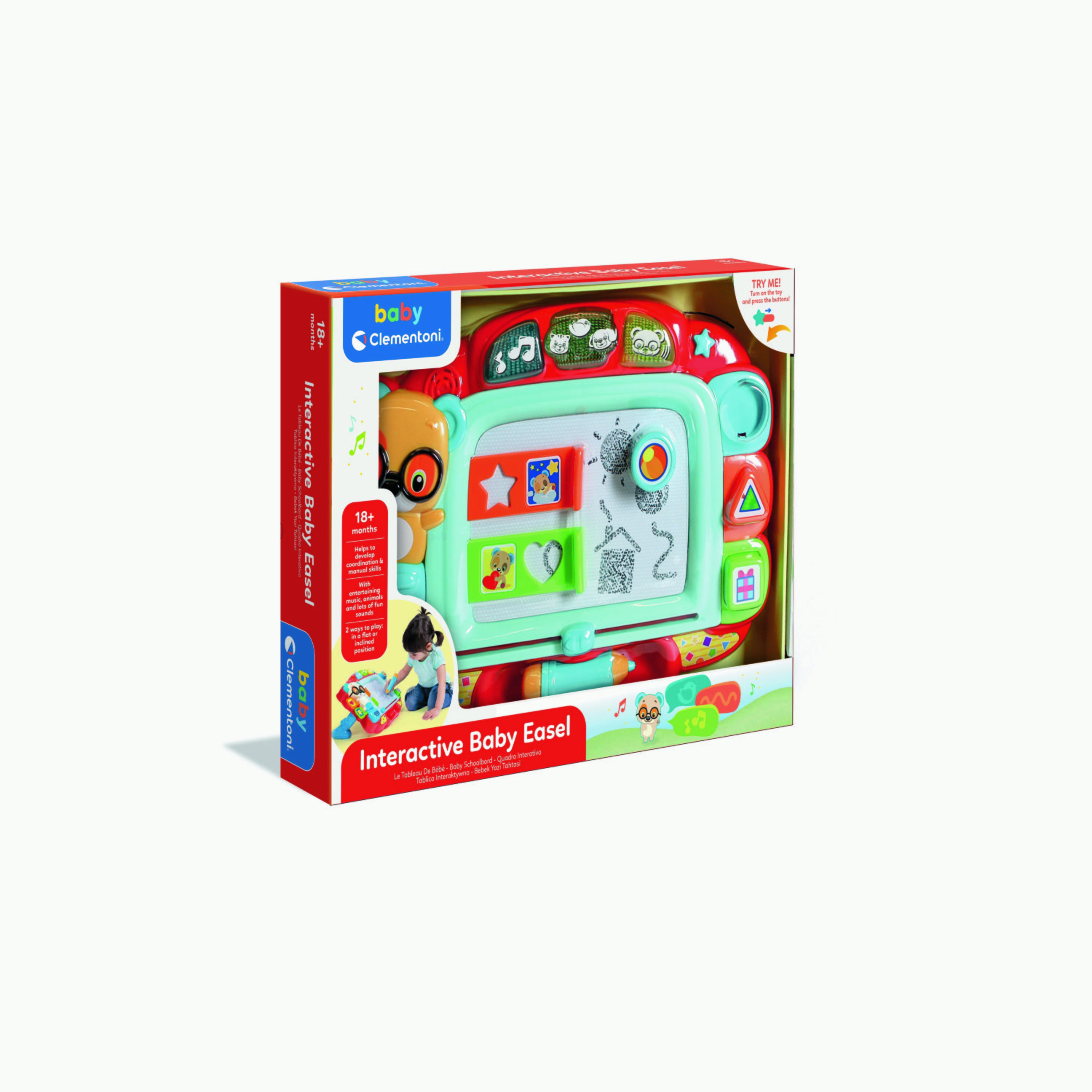 Clementoni Battery Operated Baby Interactive Magnetic Easel - Multicolour-toys-educational-readingandwriting-image-2