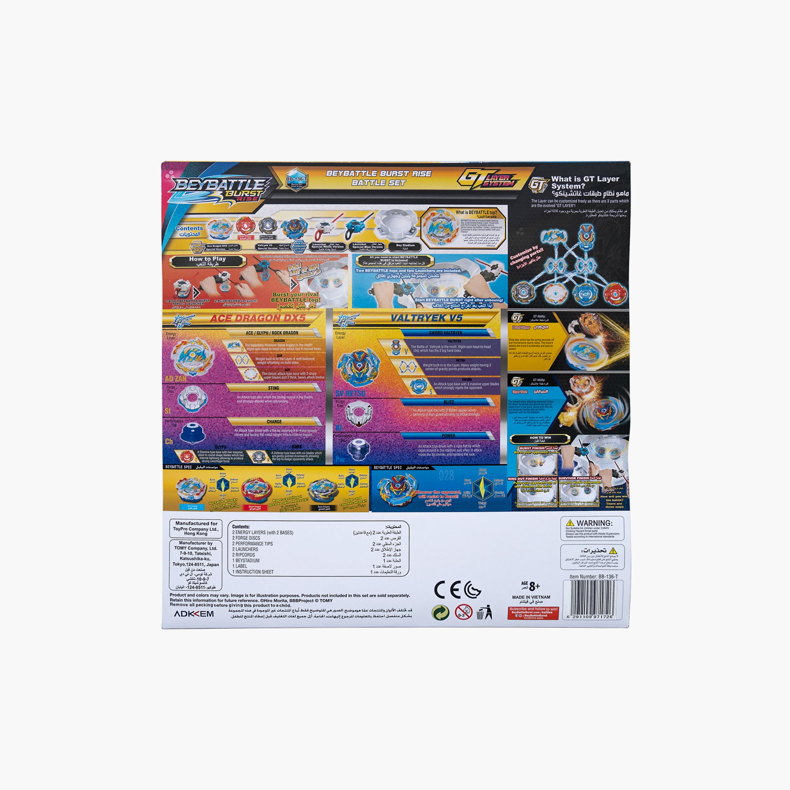 Beyblade Series 4 Beybattle Burst Rise Battle Set with 2 Tops, 2 Launchers & Stadium-toys-noveltyandcollectibles-fidgettoys-image-4
