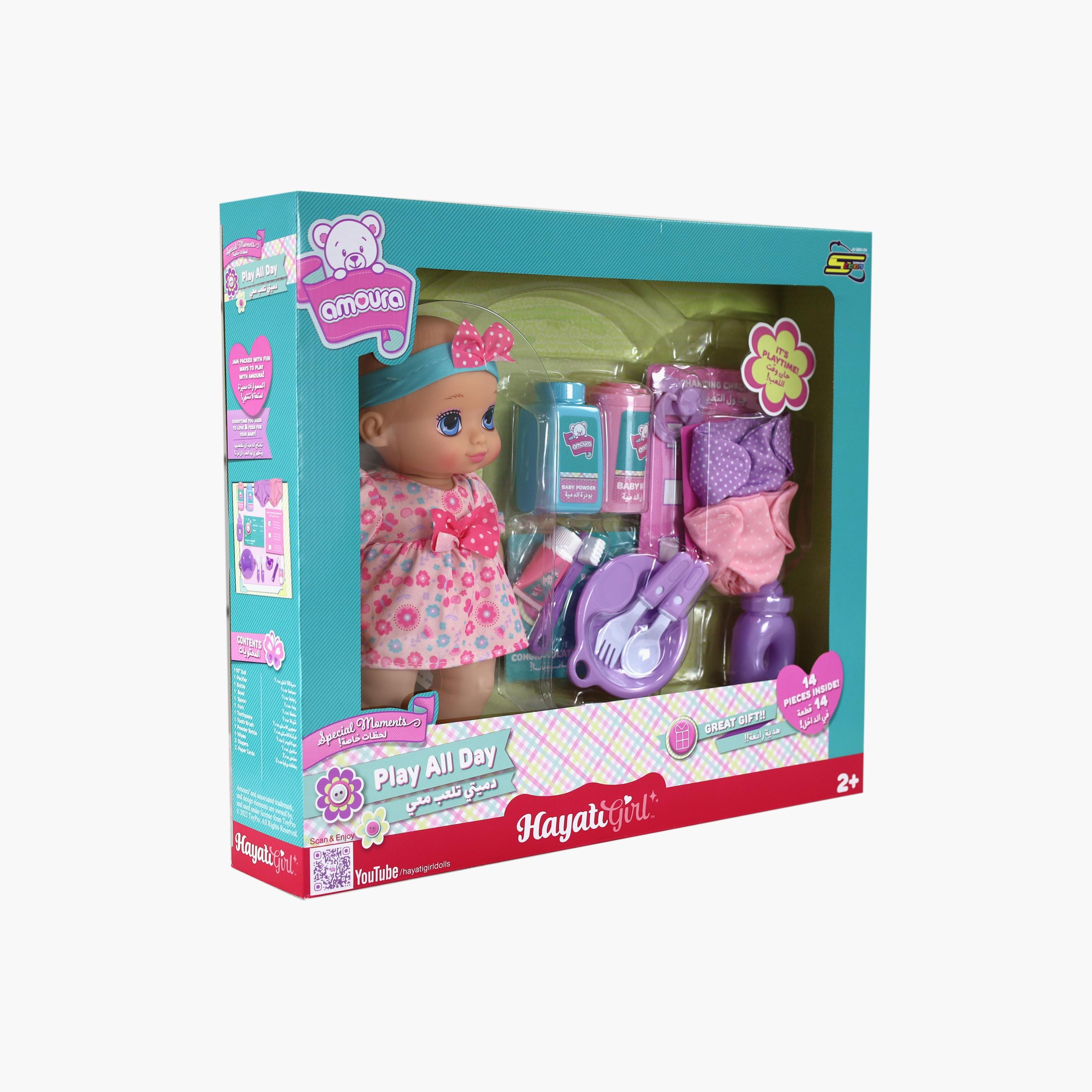 مجموعة لعب دمية بيبي أمورا بلاي أول داي مع ملحقات من حياتي جيرل - 10 بوصات-toys-dollsandplaysets-dollplaysets-image-4
