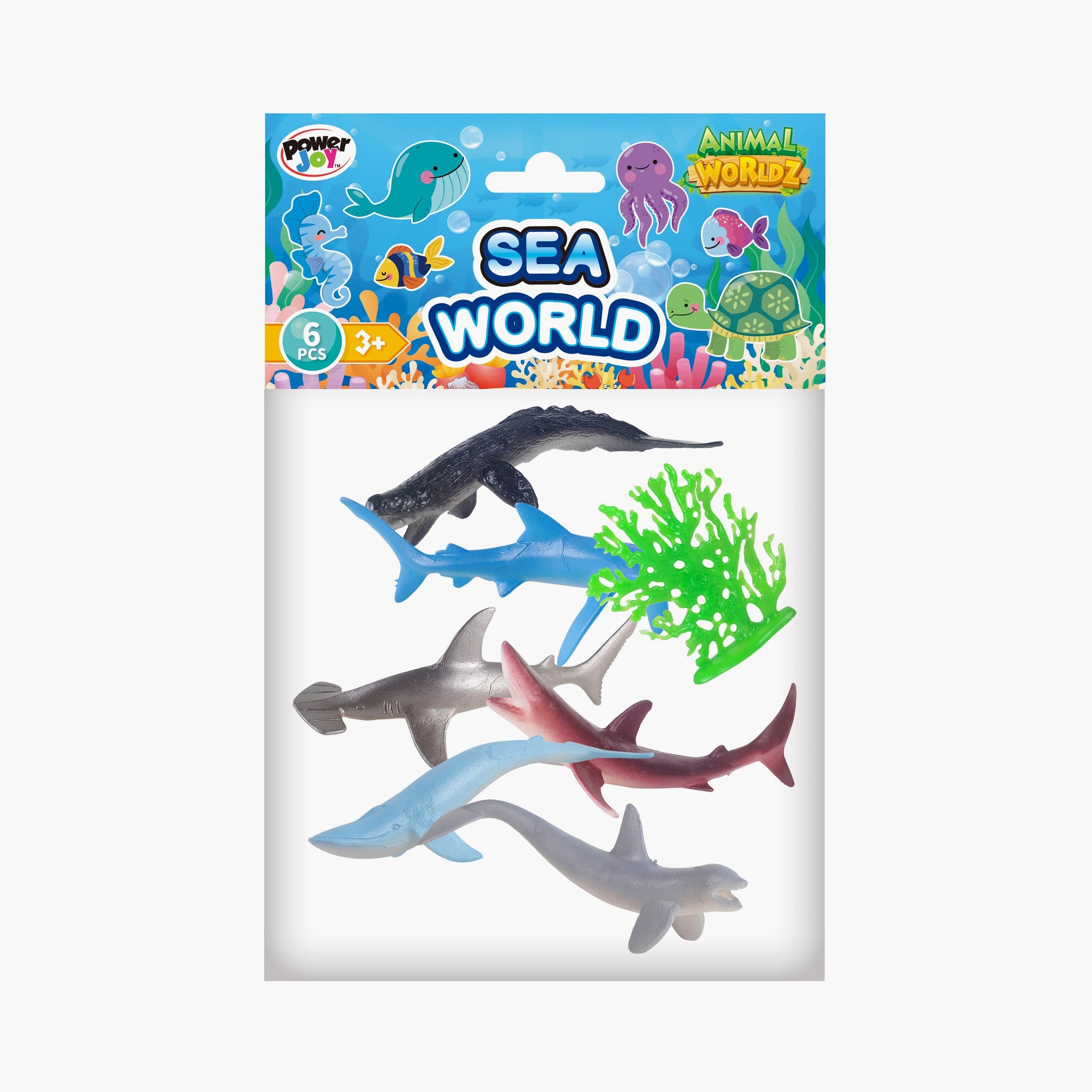 Power Joy 6-Piece Animal Worldz Sea World - 4 Inch-toys-playfigures-actionfigures-image-1