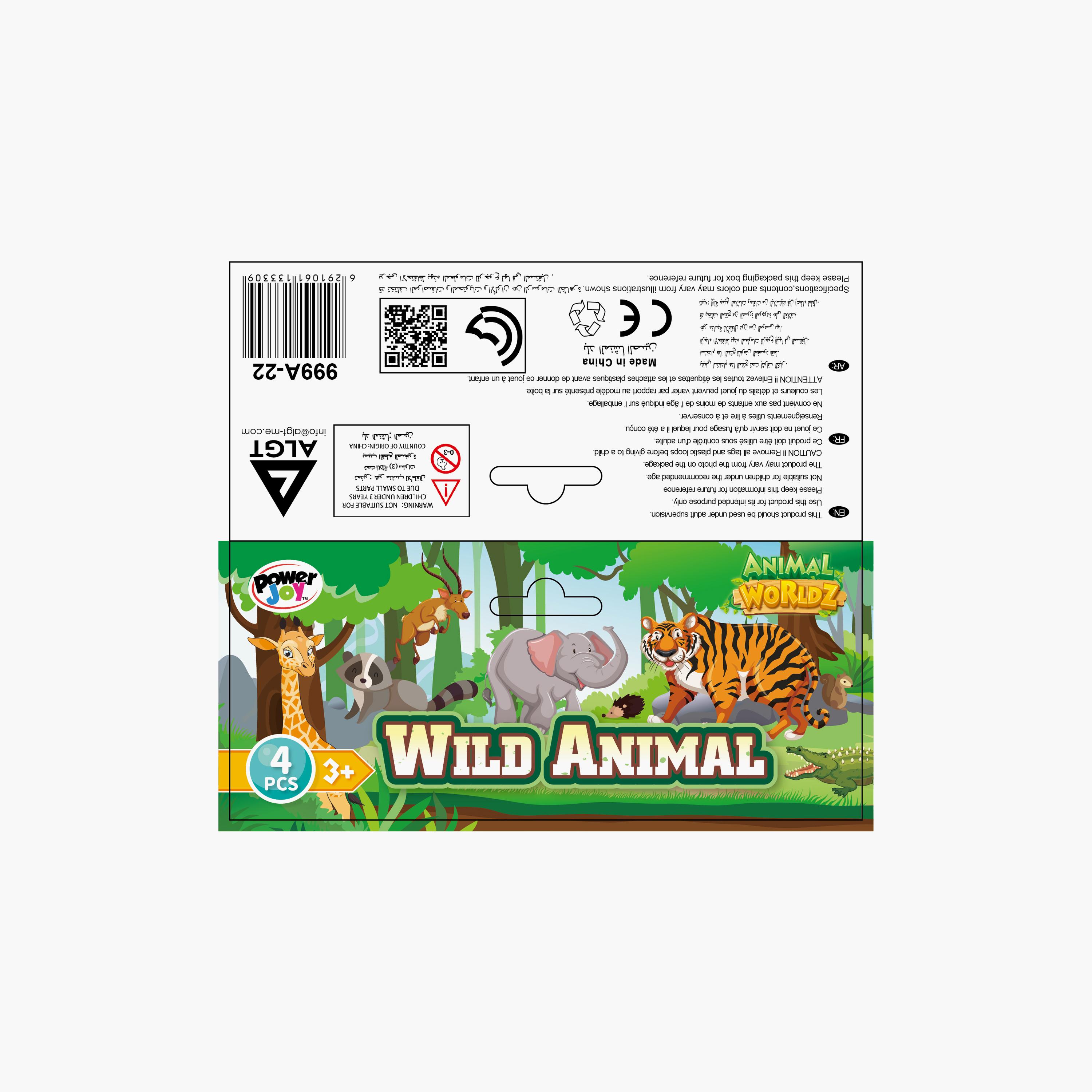 حيوانات سفاري أنيمال وورلدز، 4 قطع من باور جوي - 6 بوصات-toys-playfigures-actionfigures-image-1