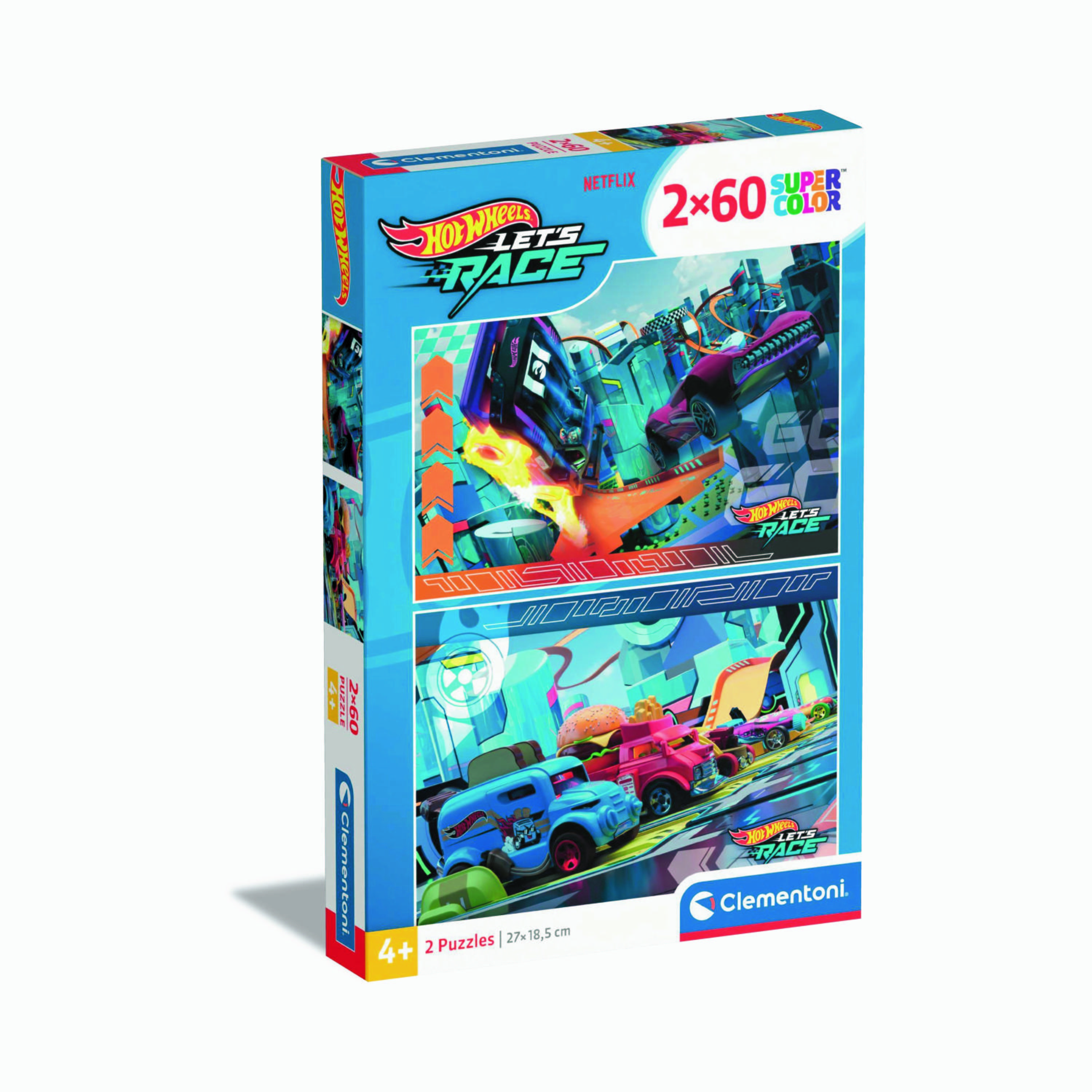 Clementoni 2 x 60-Piece Hotwheels Racing Jigsaw Puzzles-toys-indoortoys-puzzles-image-1