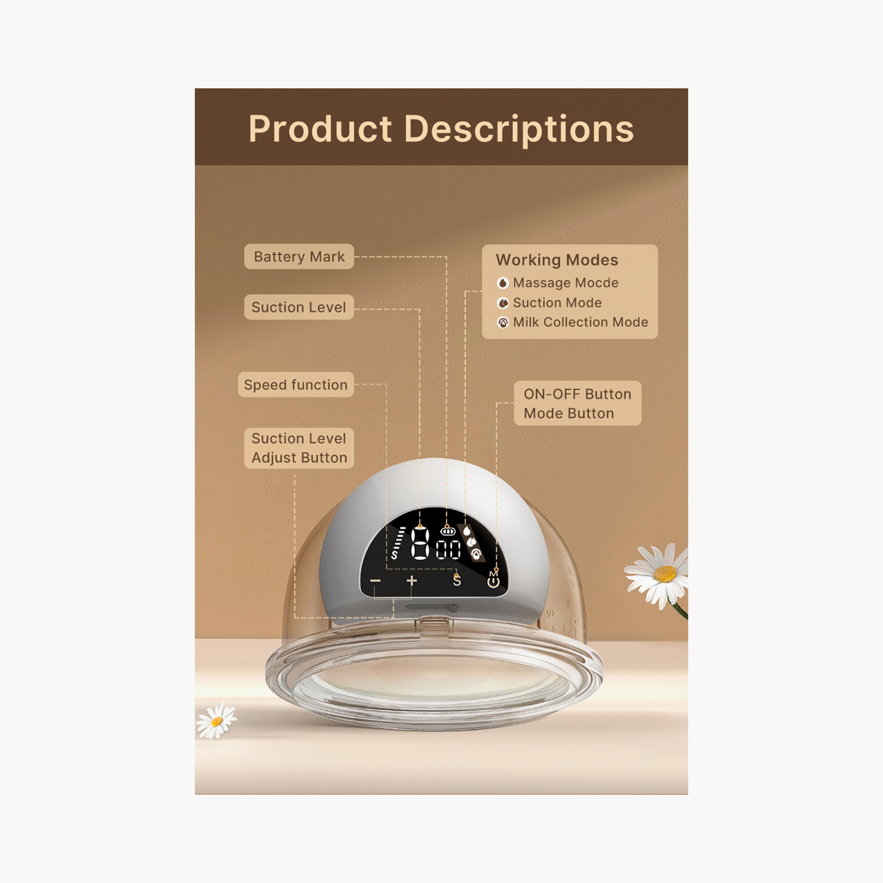 Doopser Wireless Hands Free Electric Wearable Breast Pump with Speed Control Function - 240 ml-baby-feeding-breastfeedingandcare-image-4