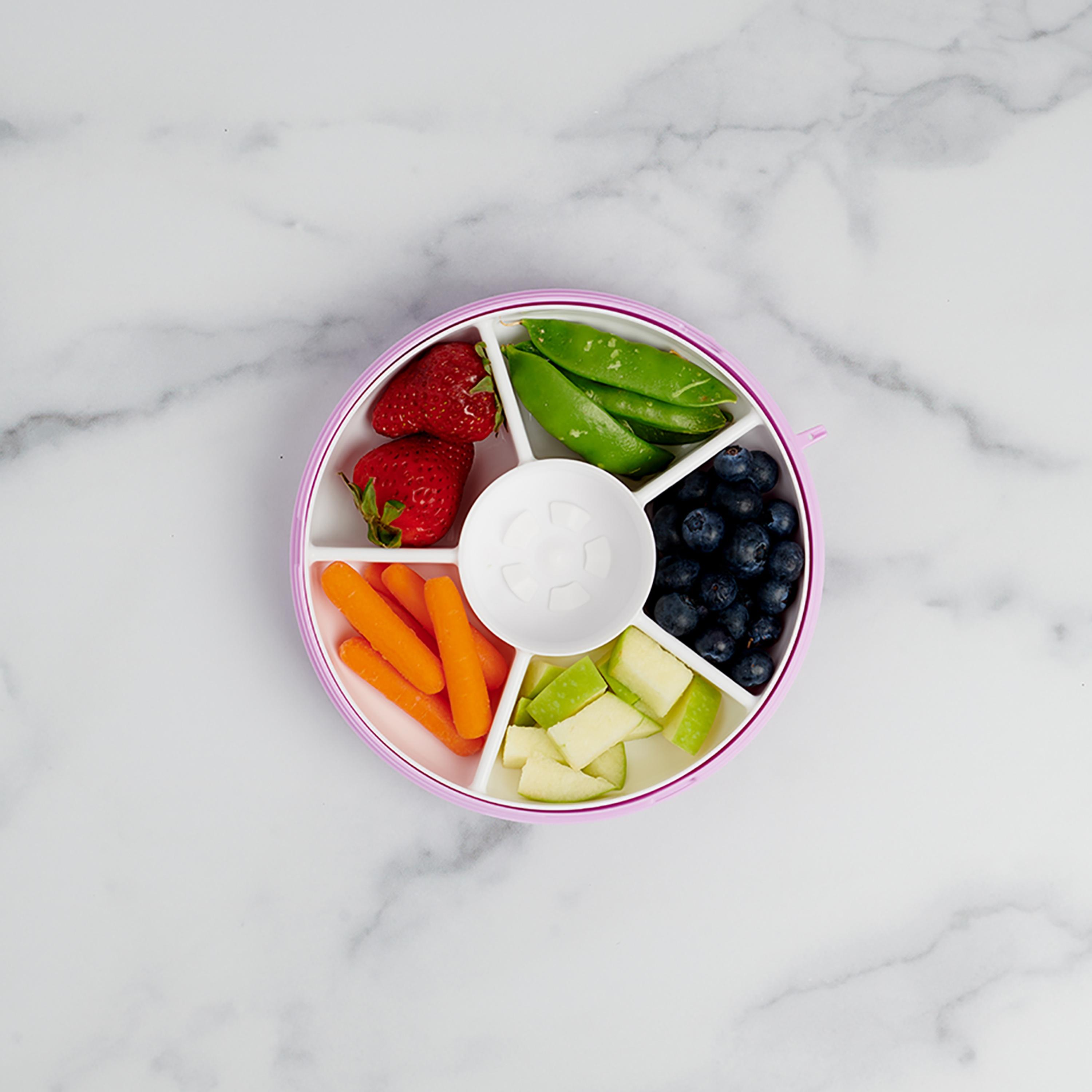 Gobe 5-Compartment BPA Free Snacks Spinner Container-school-lunchessentials-lunchboxes-image-4