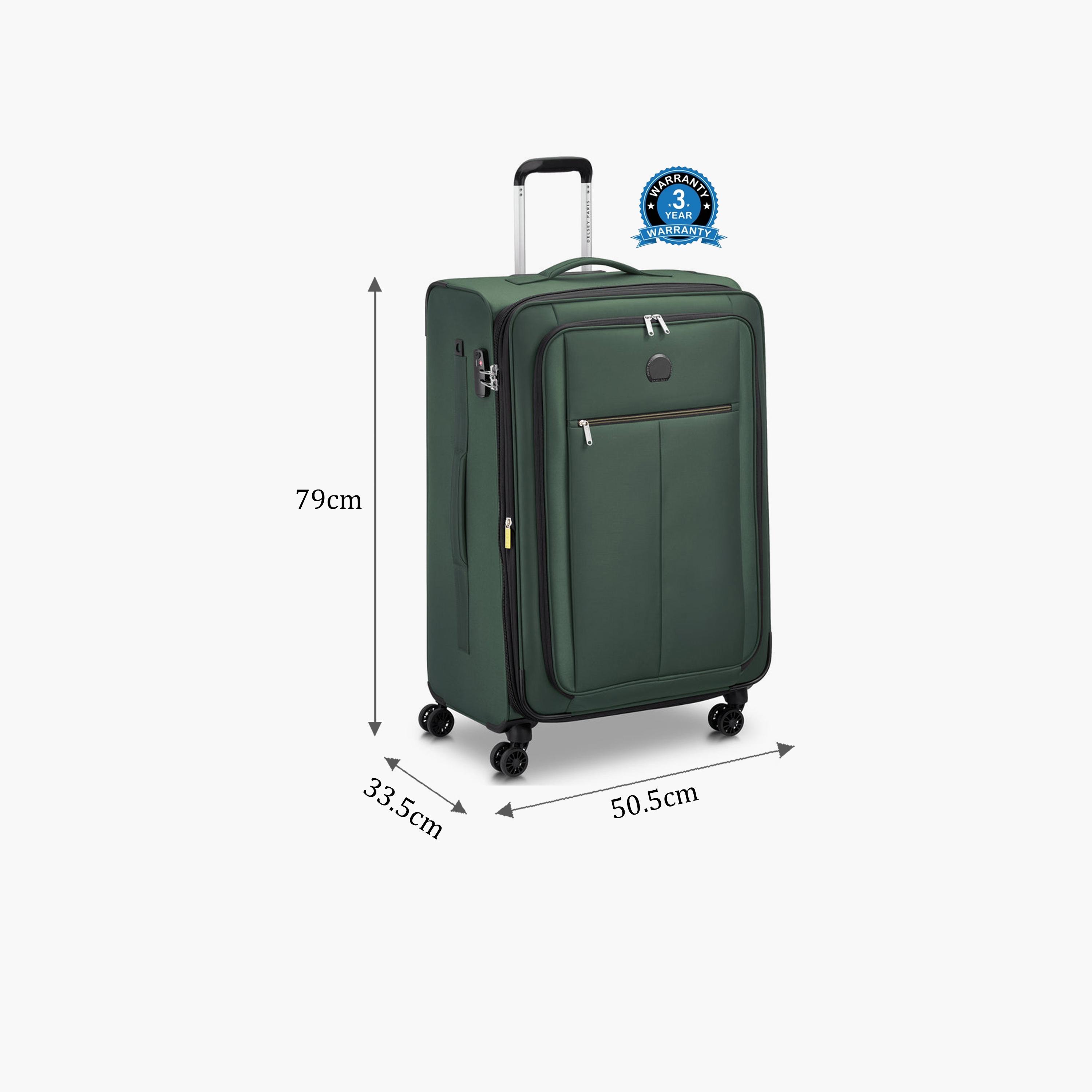 Delsey Paris Pin Up 79 CM Large Check-in Polyester Soft Sided 4-Wheeler Spinner Trolley Bag with TSA Combination Lock-travel-luggagesandbags-luggage-image-2