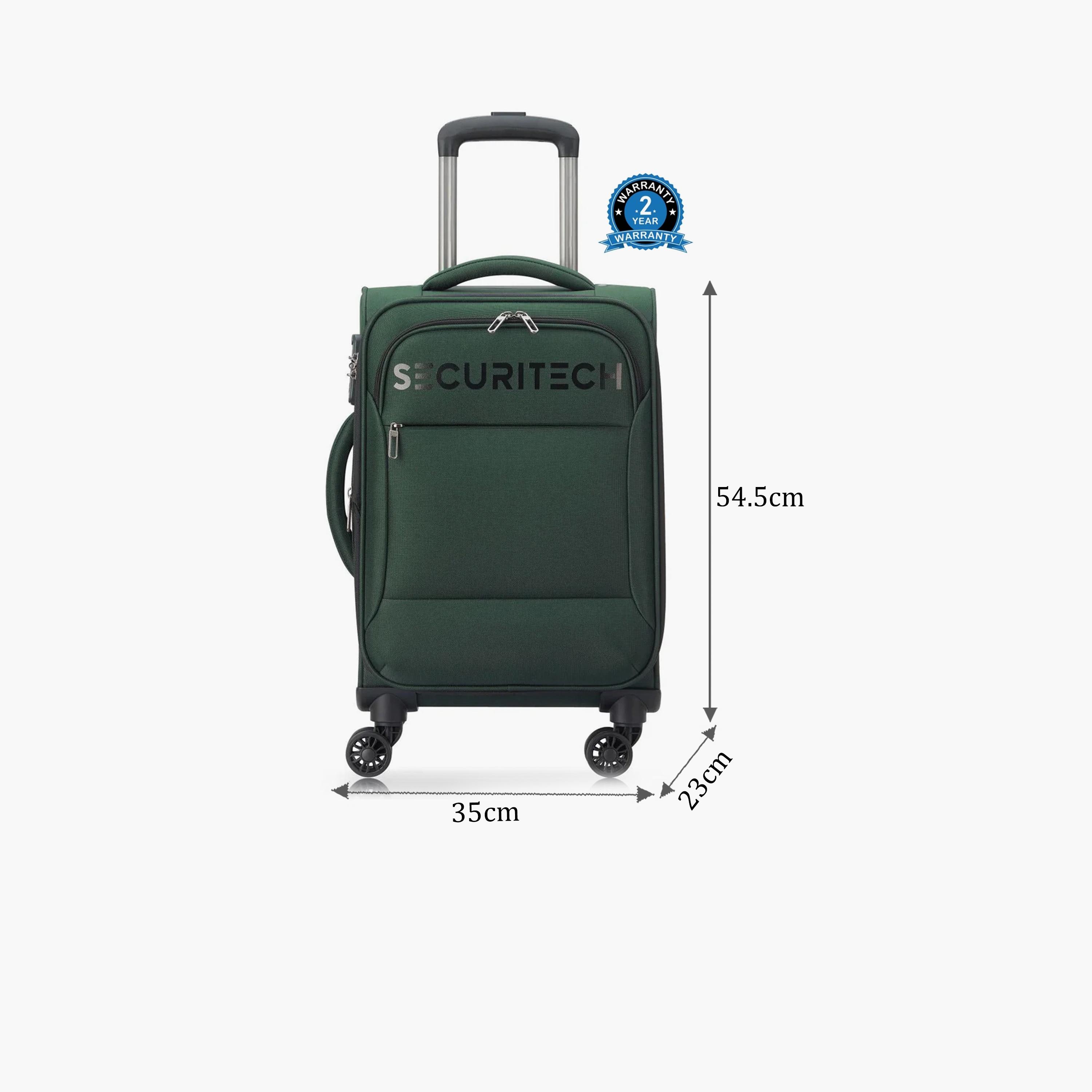 Delsey Paris Vanguard 54.5 CM Small Cabin Polyester Soft Sided 4-Wheeler Spinner Trolley Bag with TSA Combination Lock-travel-luggagesandbags-luggage-image-2