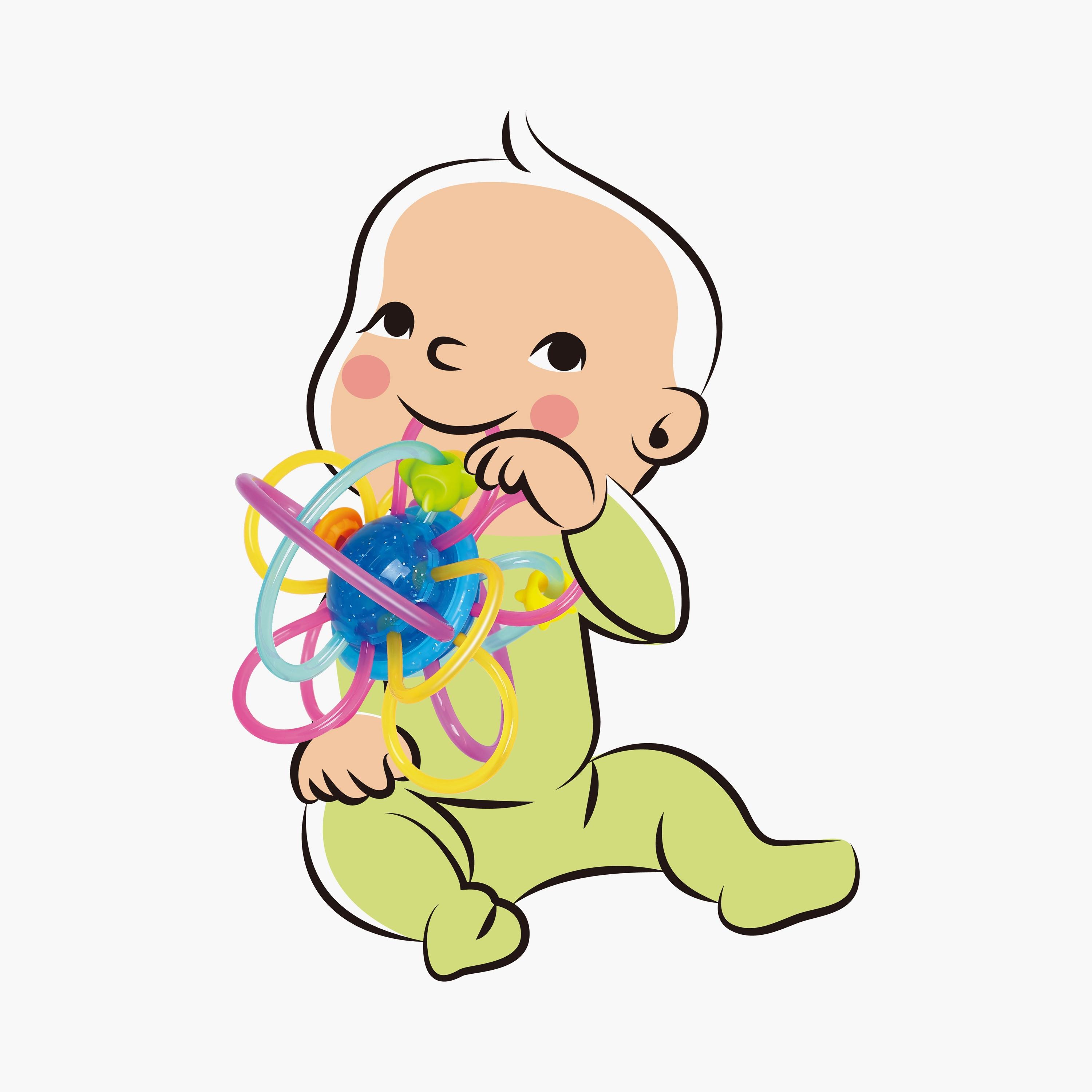 لعبة التسنين على شكل قرص العسل من هولا، خشخيشة التسنين للأطفال من عمر 0 أشهر فما فوق-toys-babyandtoddlertoys-rattlesandteethers-image-5