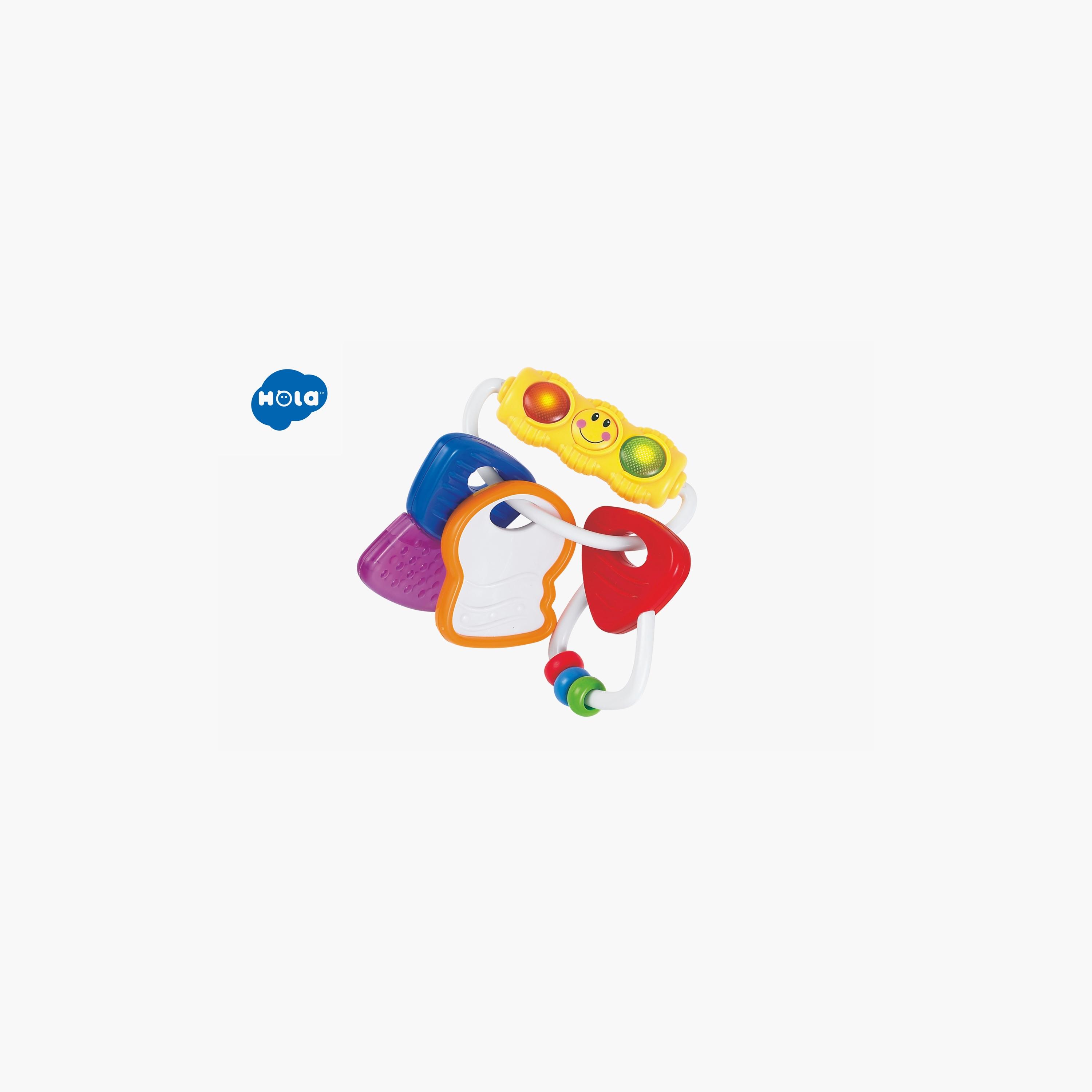 Hola 2-in-1 Light & Rattle Keys Baby Teether Activity Toy - 0 Months+-toys-babyandtoddlertoys-rattlesandteethers-image-3