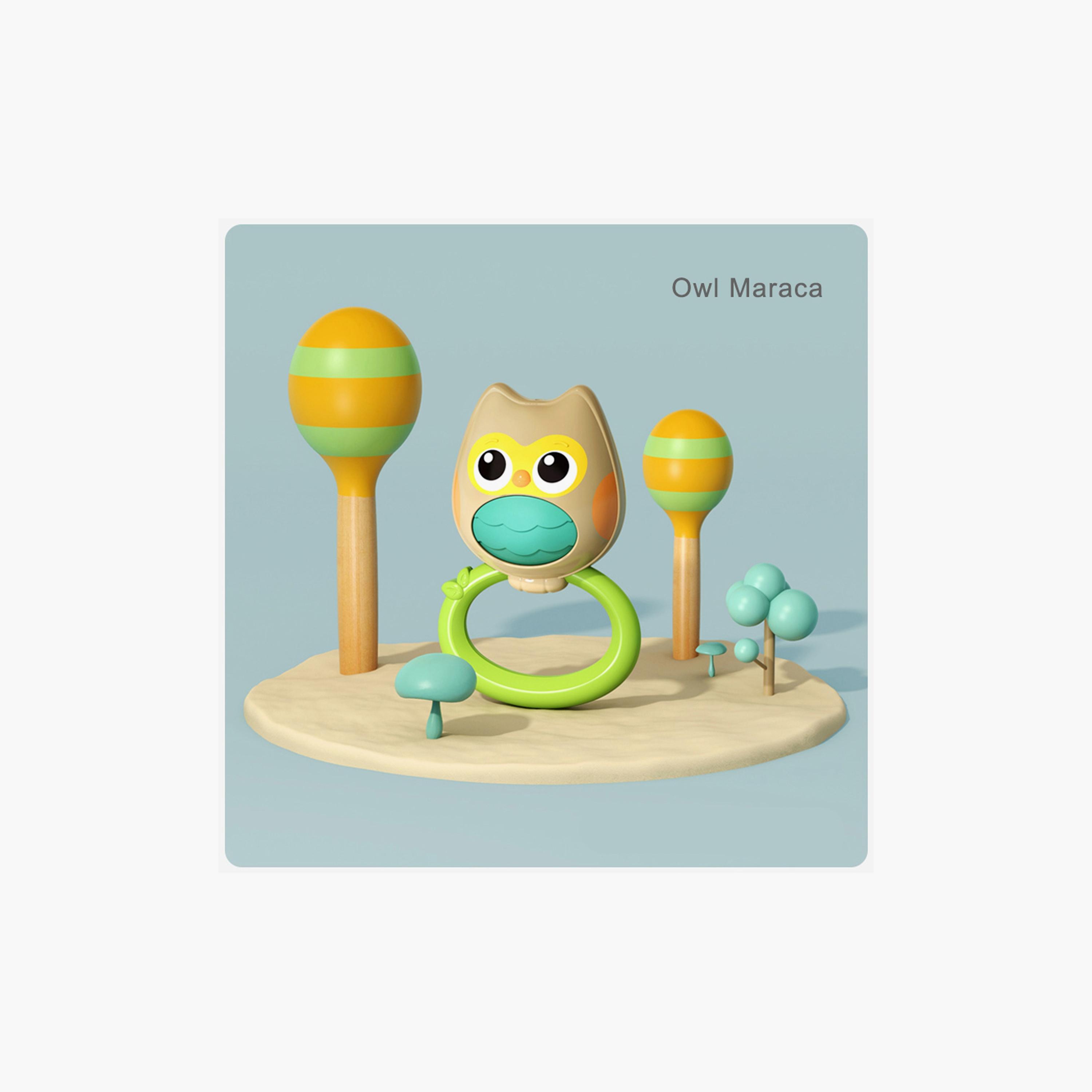 Hola Owl Orchestra Rattle Baby Teether Activity Toy - 3 Months+-toys-babyandtoddlertoys-rattlesandteethers-image-2