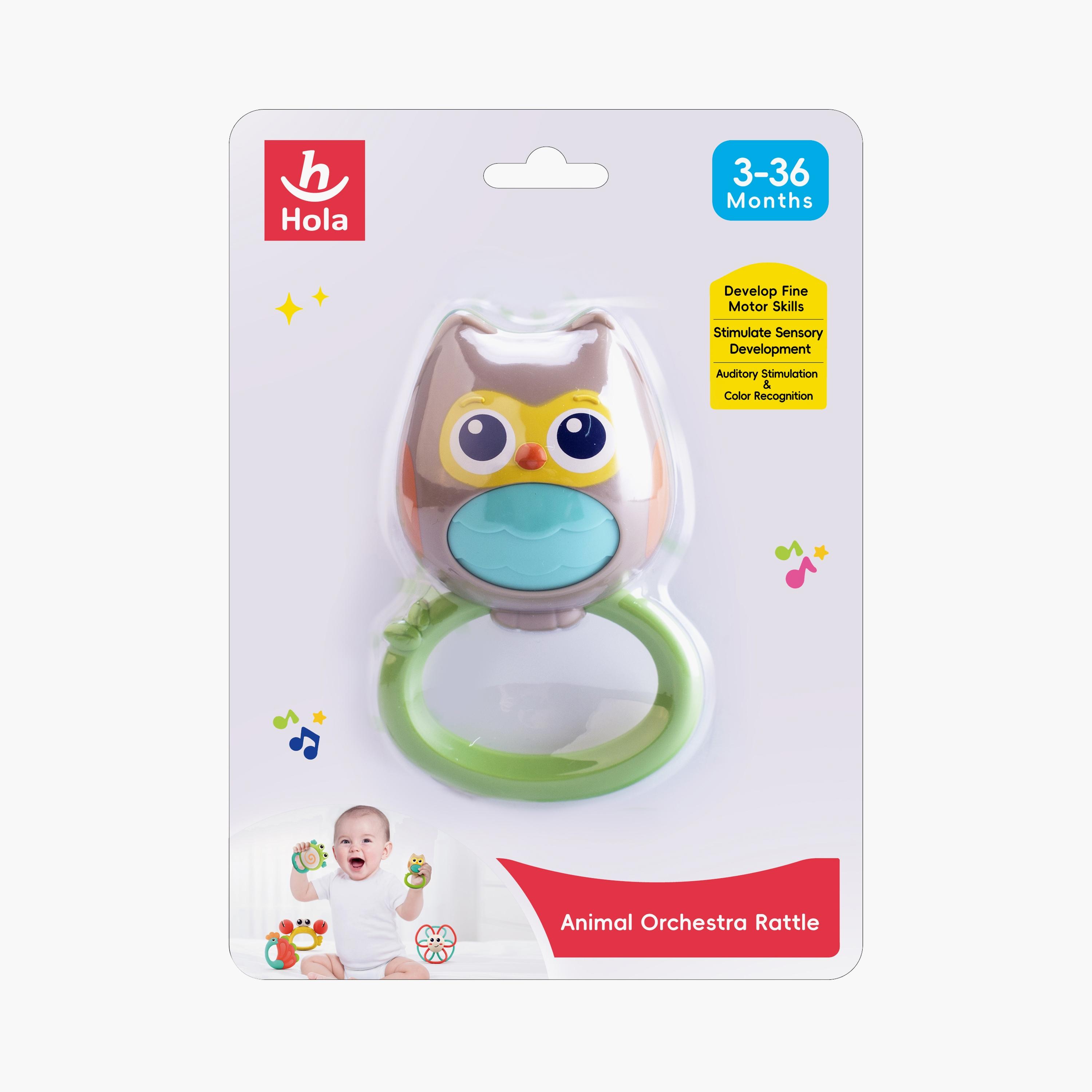 Hola Owl Orchestra Rattle Baby Teether Activity Toy - 3 Months+-toys-babyandtoddlertoys-rattlesandteethers-image-3